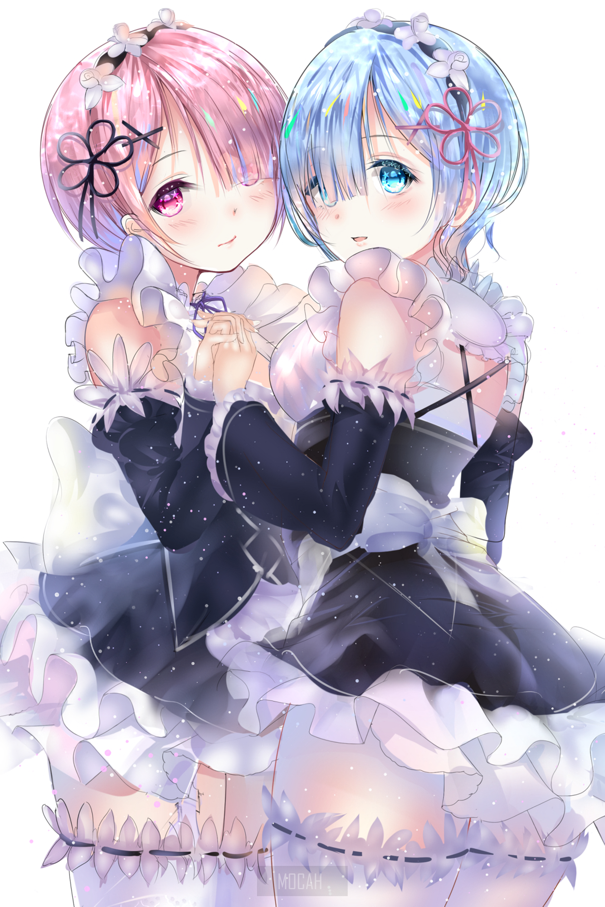Rem and Ram from Re:Zero HD Phone Wallpaper