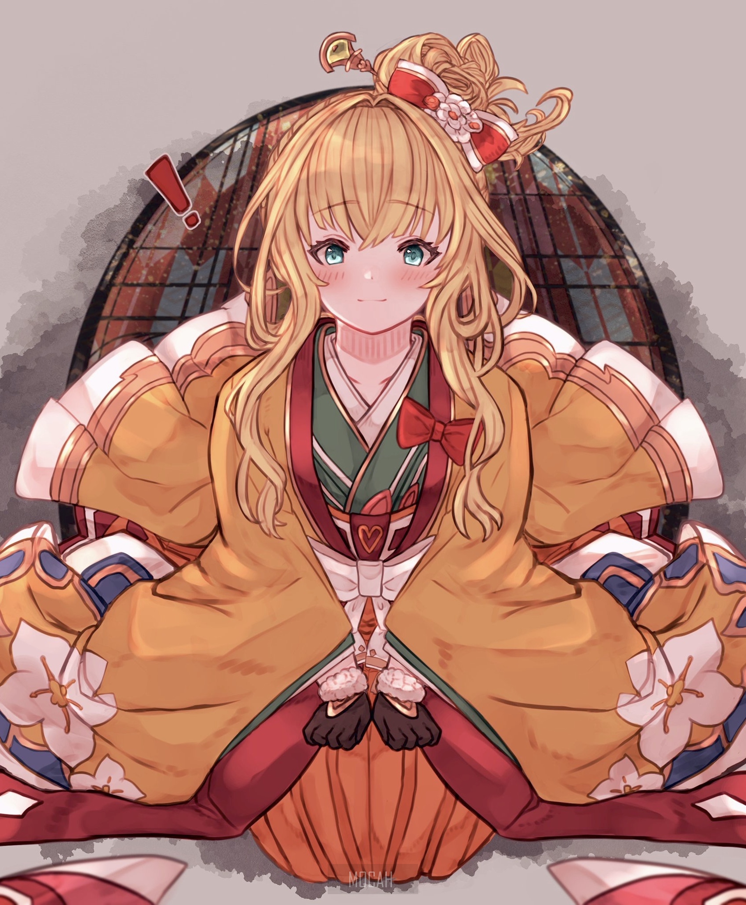 Anime girl in traditional Japanese clothing HD Phone Wallpaper