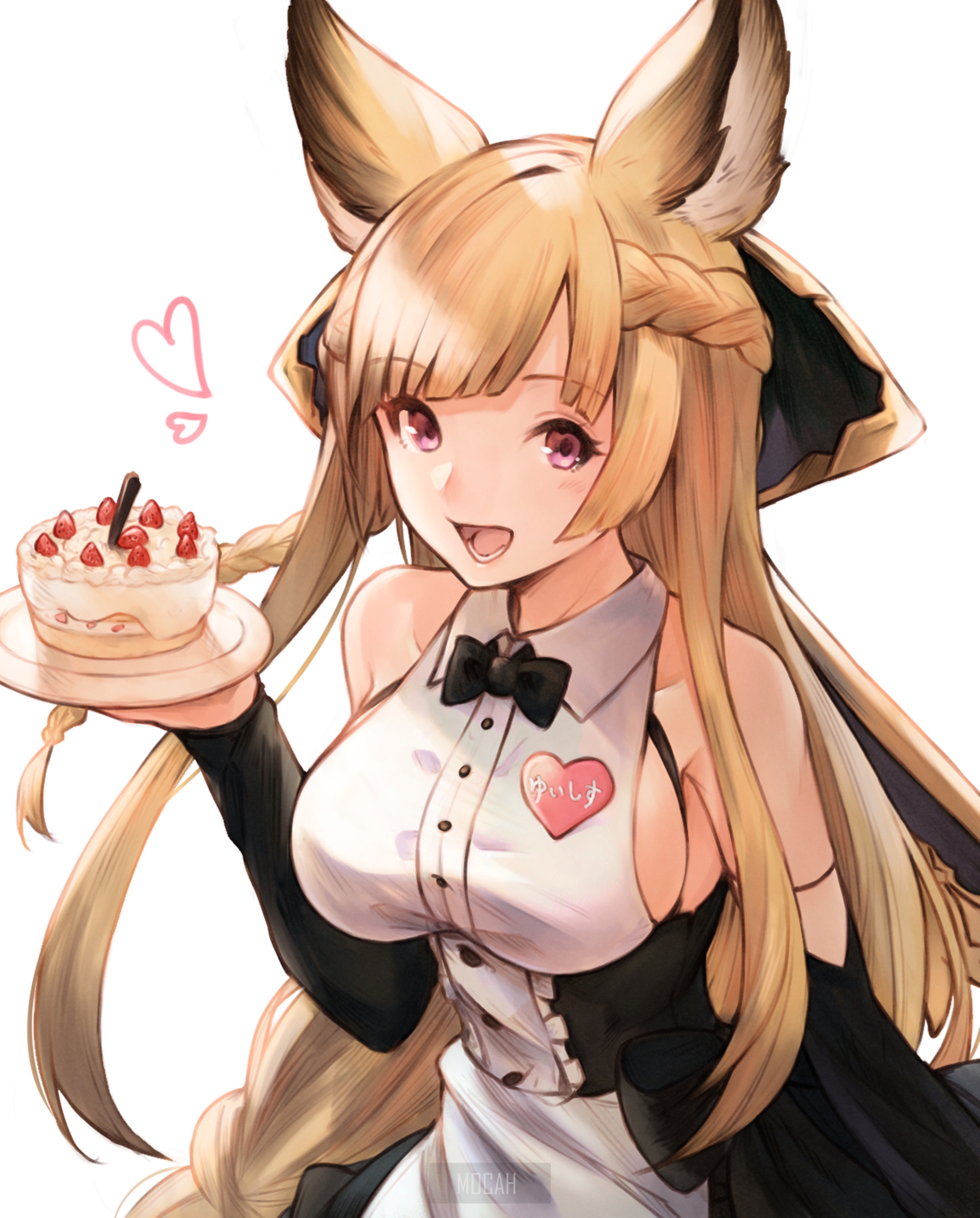Yuisis from Granblue Fantasy holding a cake HD Phone Wallpaper