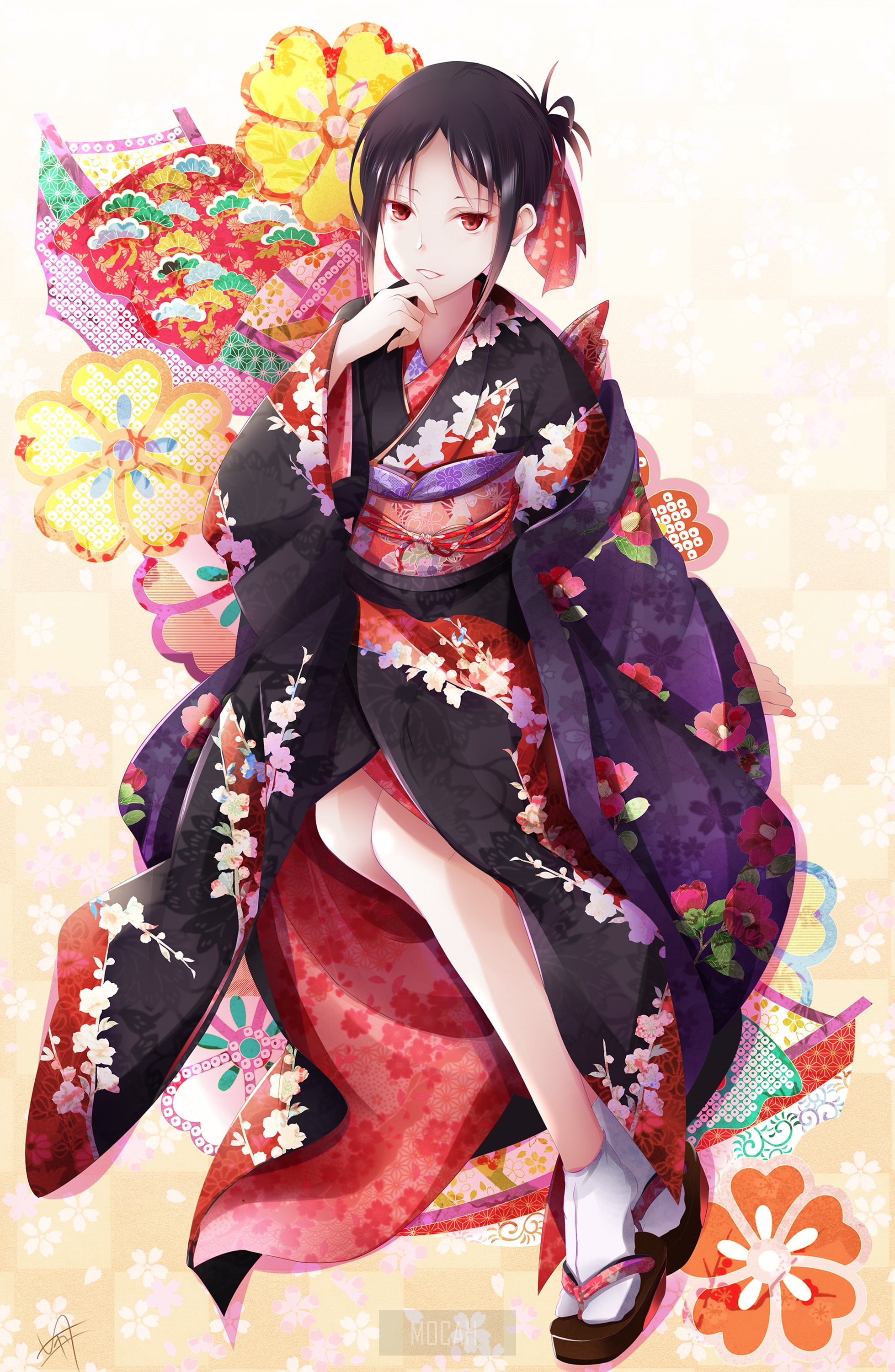 Kaguya Shinomiya from Kaguya-Sama: Love is War in a Kimono HD Phone Wallpaper