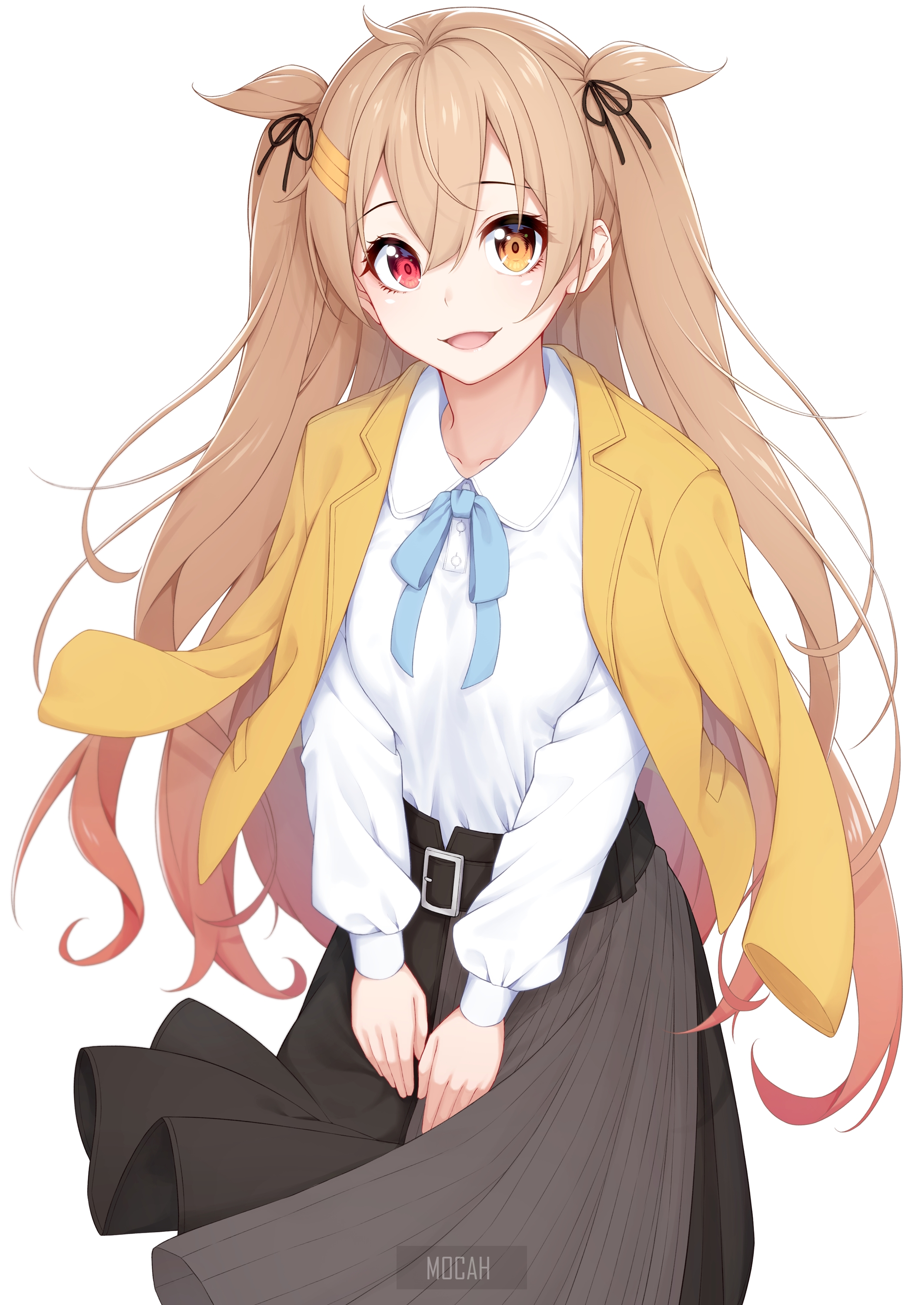 Murasame (Kantai Collection) anime girl with heterochromia HD Phone Wallpaper