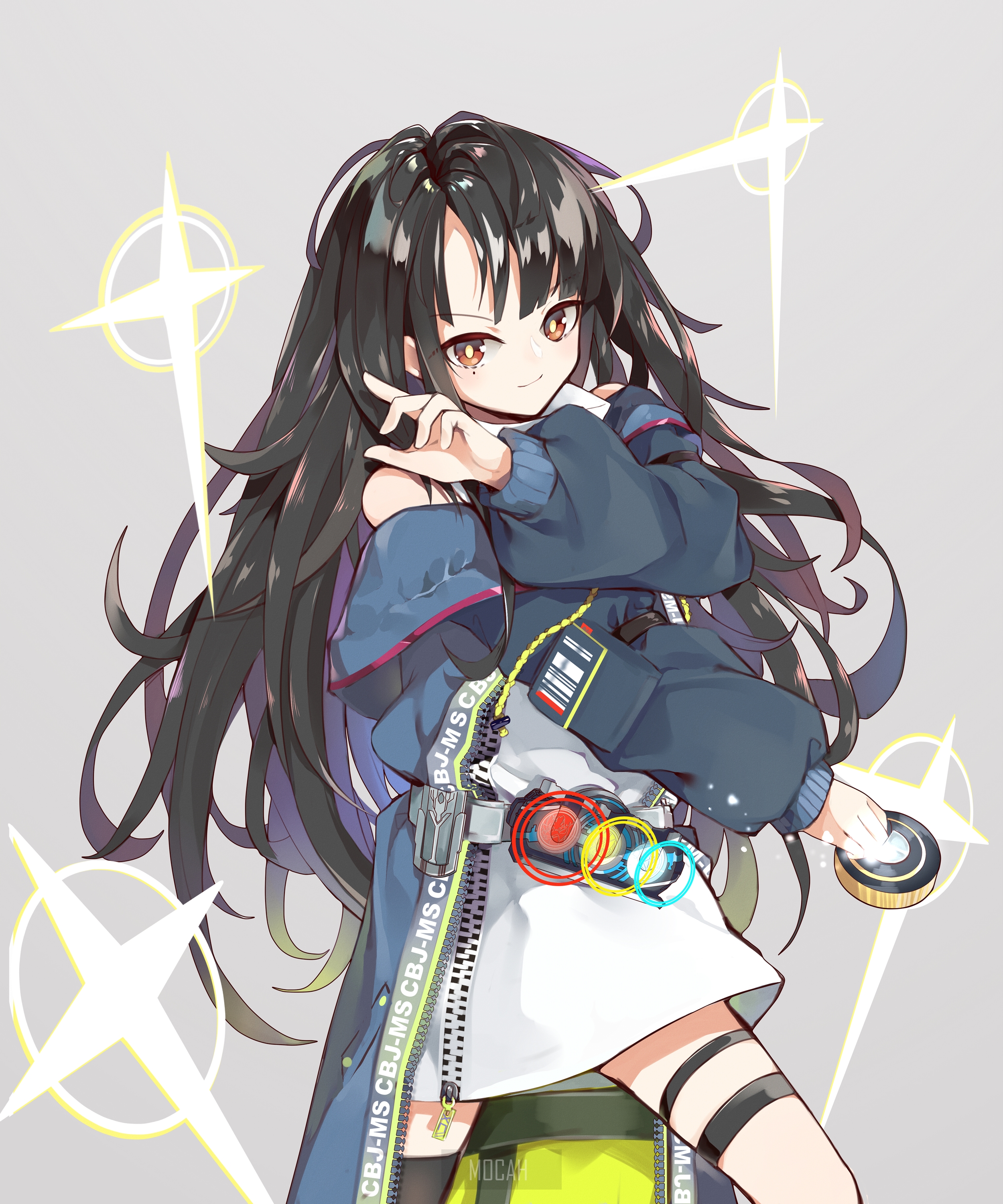 Anime girl with black hair and starry background HD Phone Wallpaper