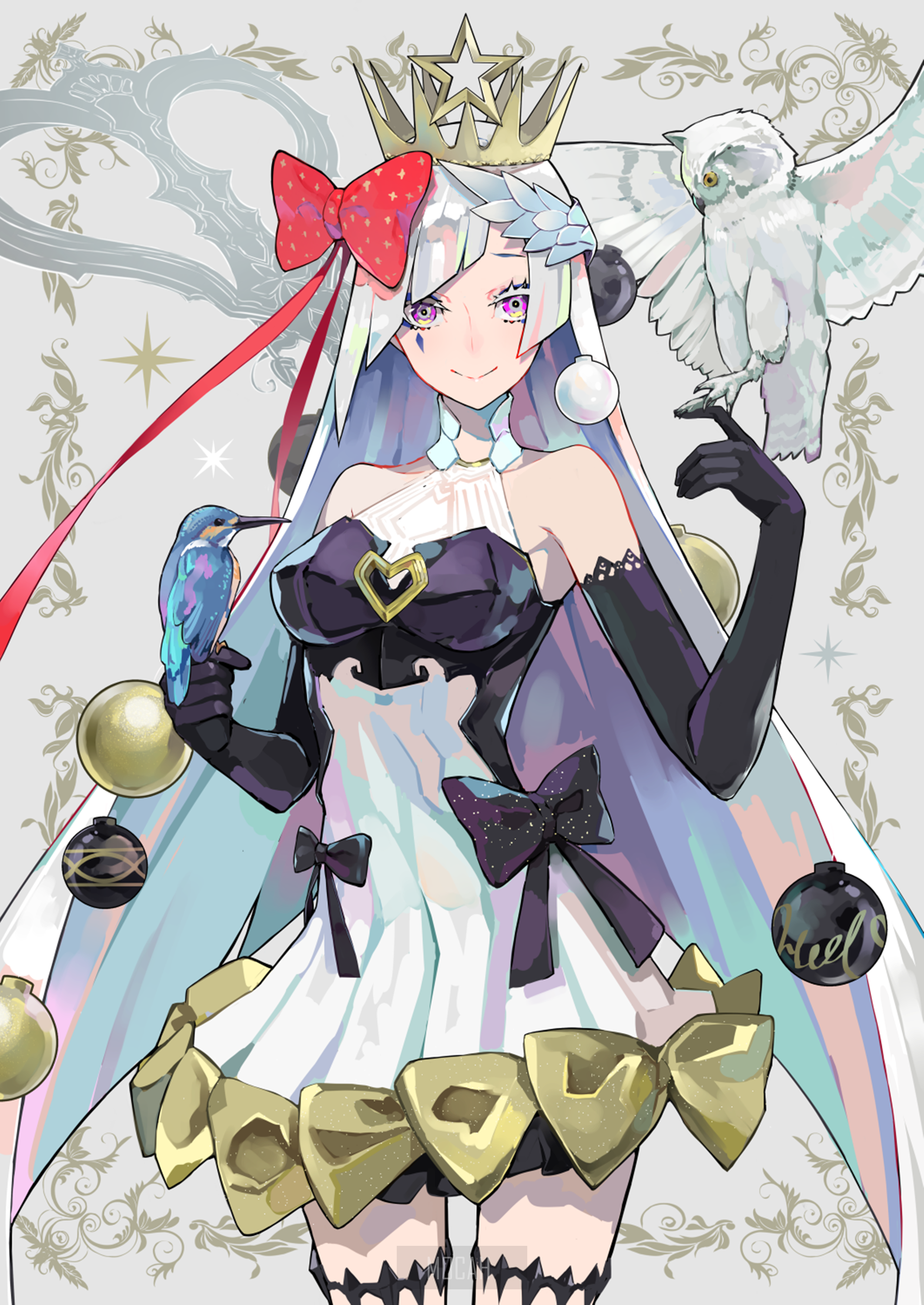Brynhildr from Fate/Grand Order with Birds and Ornaments HD Phone Wallpaper