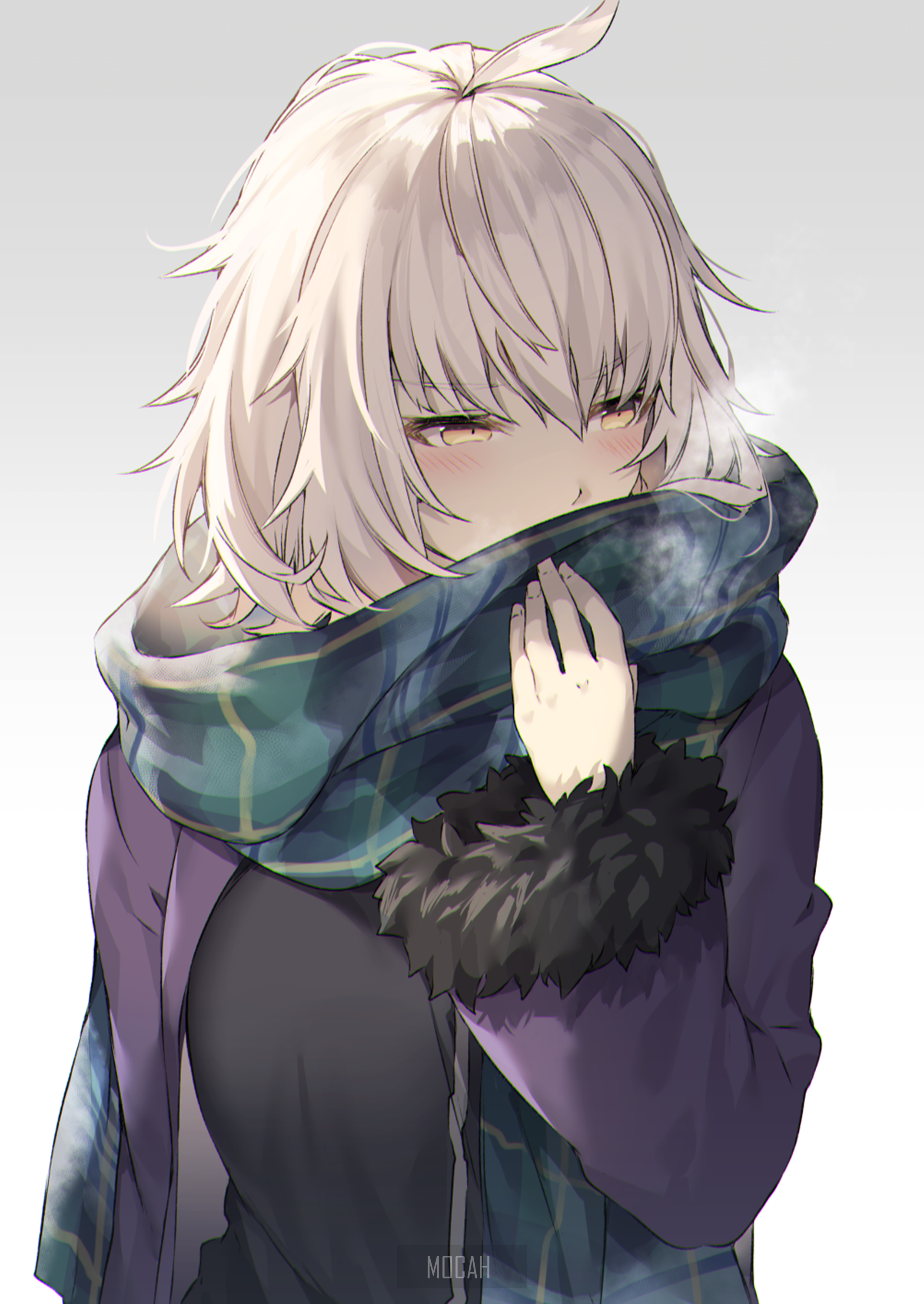 Jeanne d'Arc (Alter) from Fate/Grand Order wearing a scarf HD Phone Wallpaper