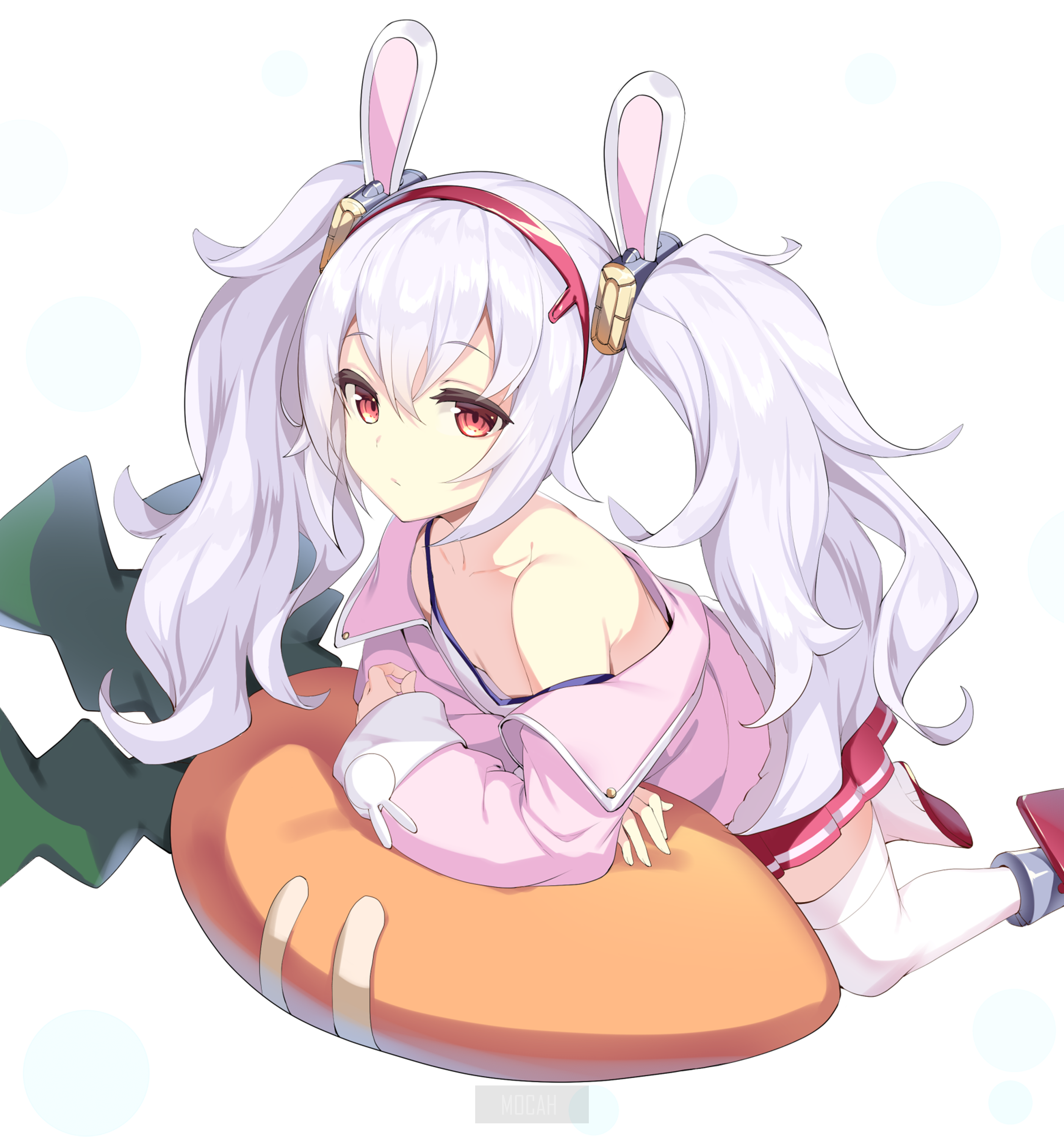 Laffey from Azur Lane with bunny ears and a carrot HD Phone Wallpaper