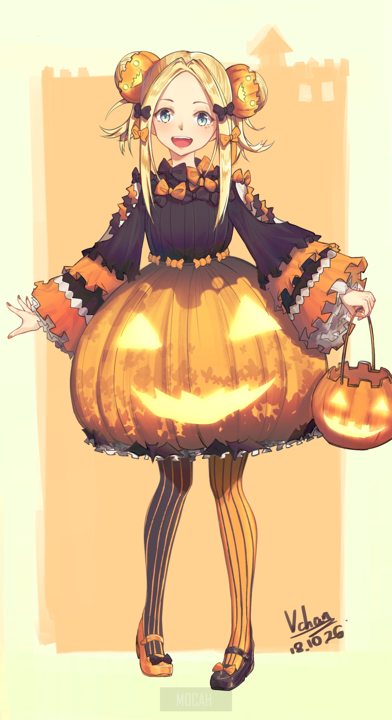Abigail Williams from Fate/Grand Order in Halloween costume HD Phone Wallpaper