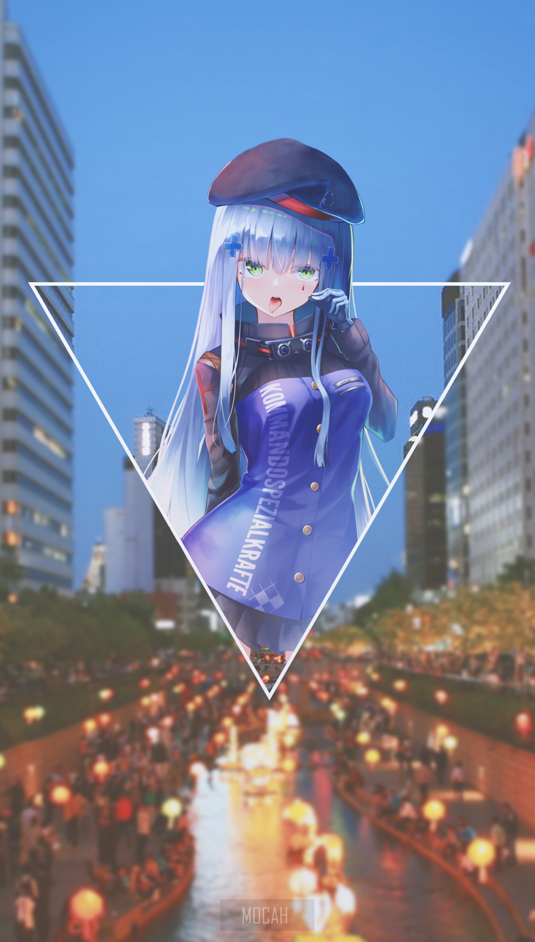 Anime Girl from Girls Frontline in City HD Phone Wallpaper
