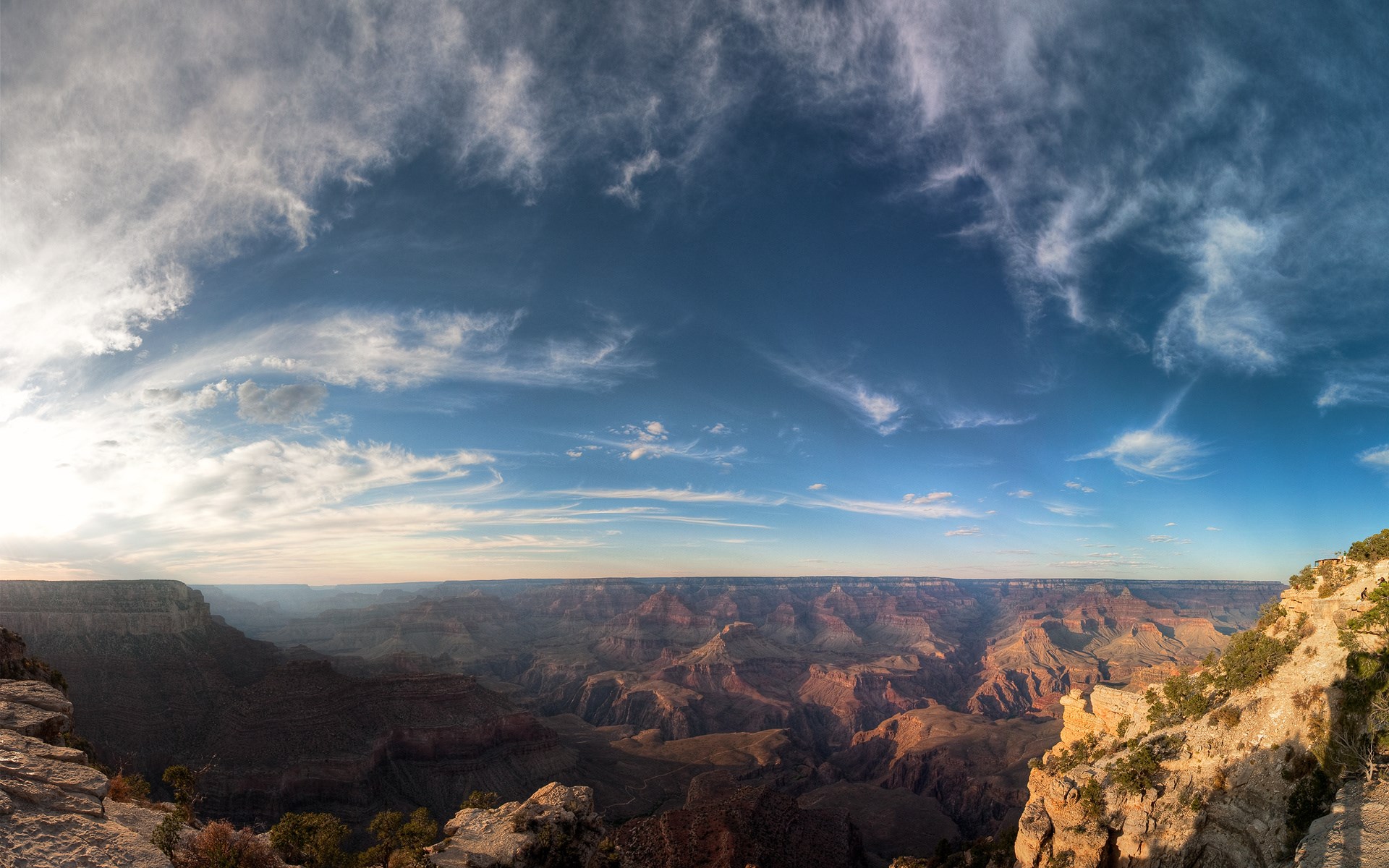Grand Canyon National Park panoramic view at sunset HD Wallpaper