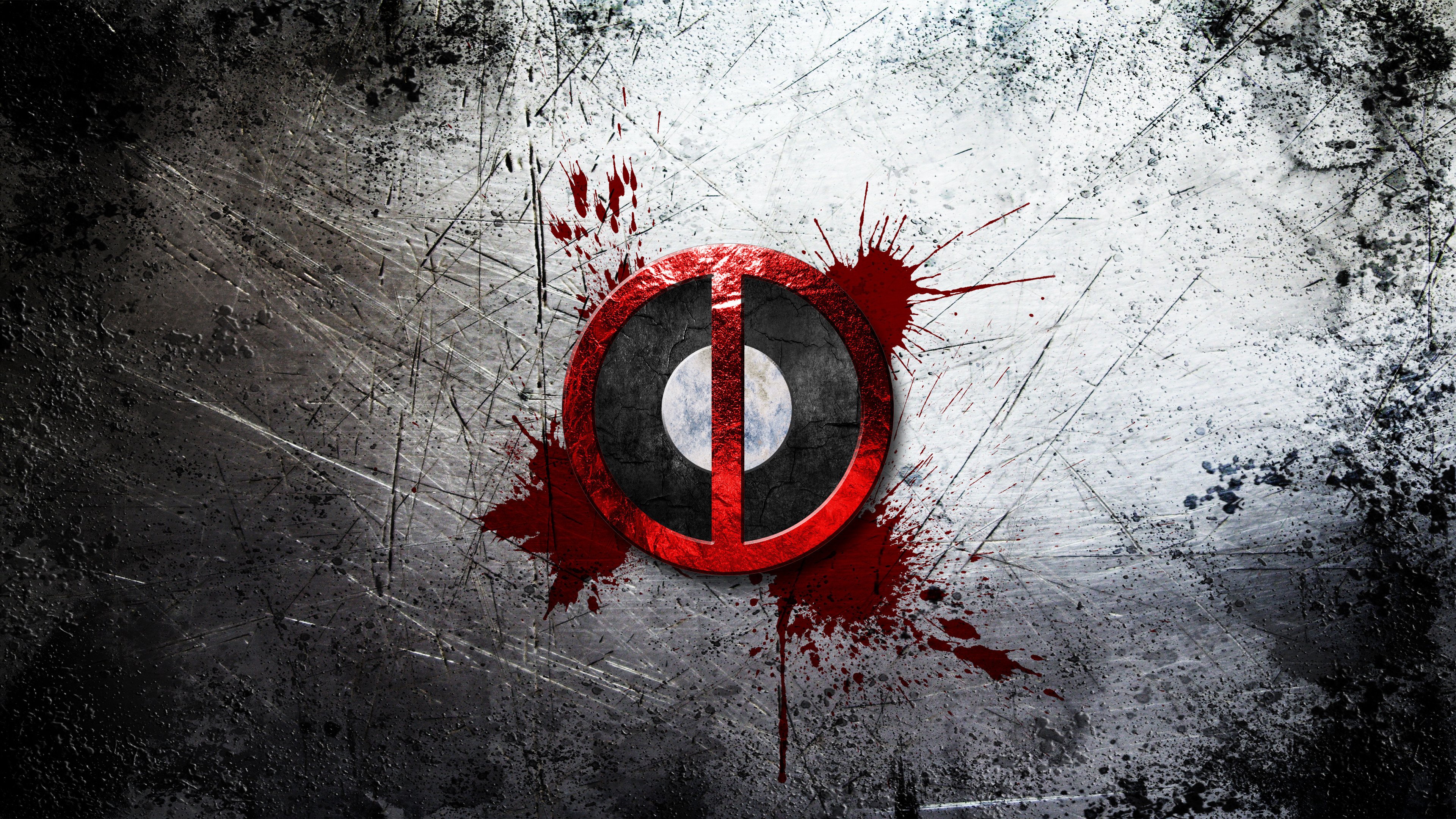 Deadpool Logo with Blood Splatter HD Wallpaper