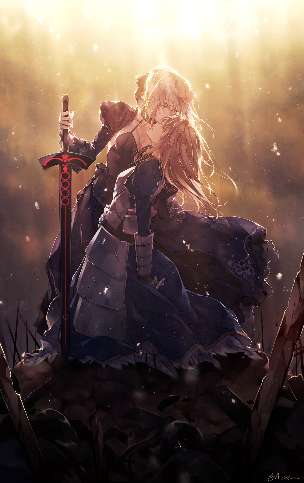 Saber Alter and Saber from Fate/Stay Night HD Wallpaper