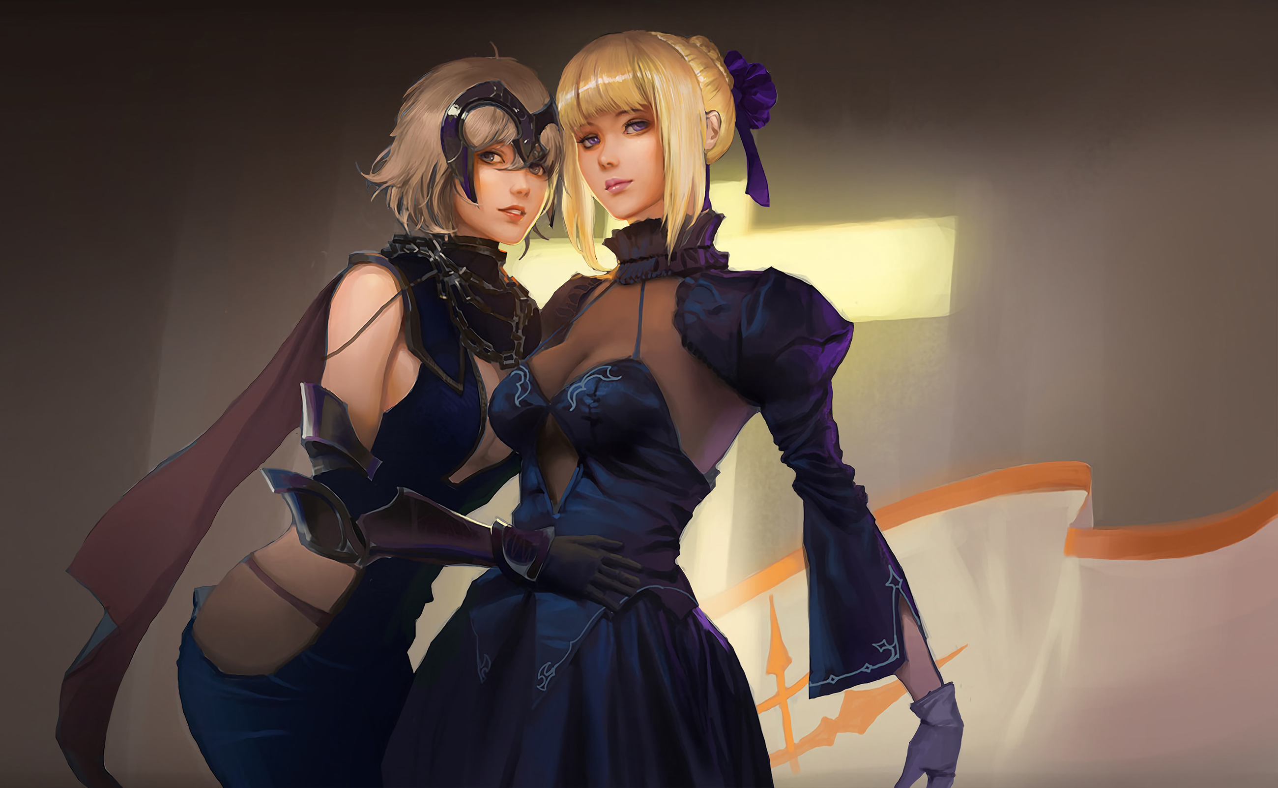 video games, Fate Series, Artoria Pendragon, Jeanne (Alter) (FateGrand Order), anime girls, Saber Alter, Avenger (FateGrand Order), FateGrand Order HD Wallpaper