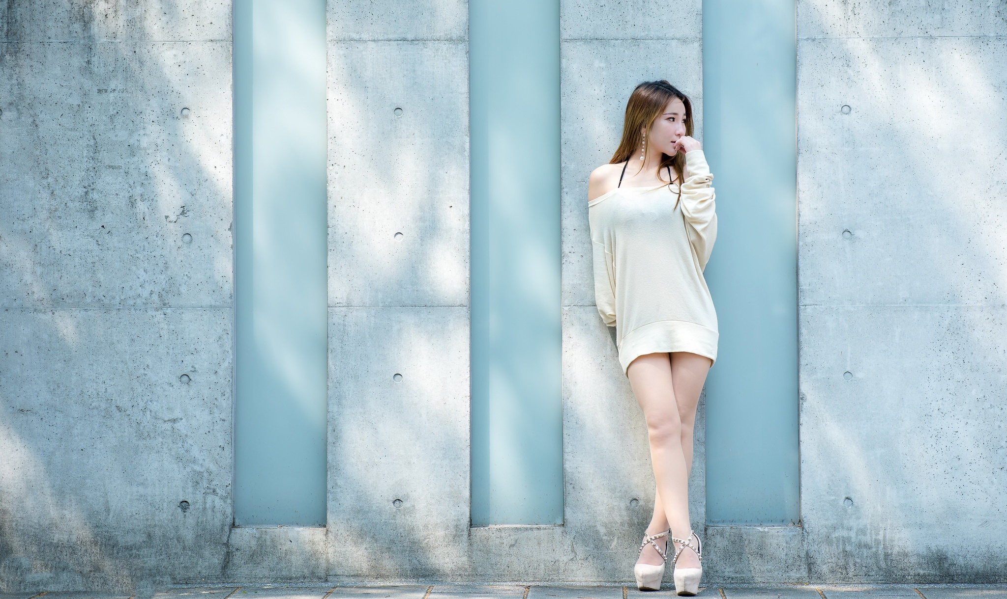 model, women, minidress, Asian, dress HD Wallpaper