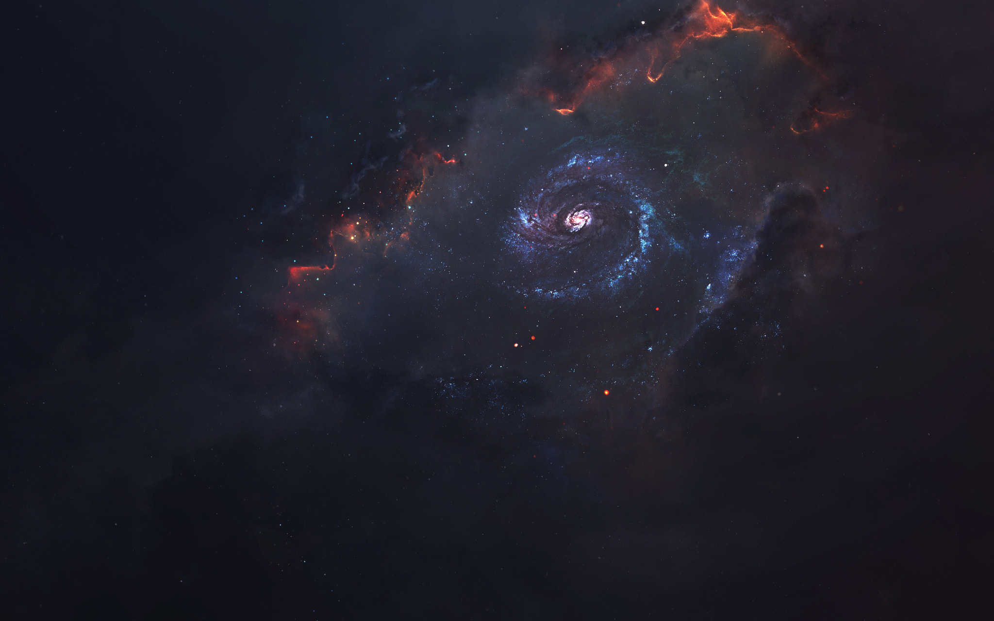 Vadim Sadovski's digital art of a spiral galaxy HD Wallpaper