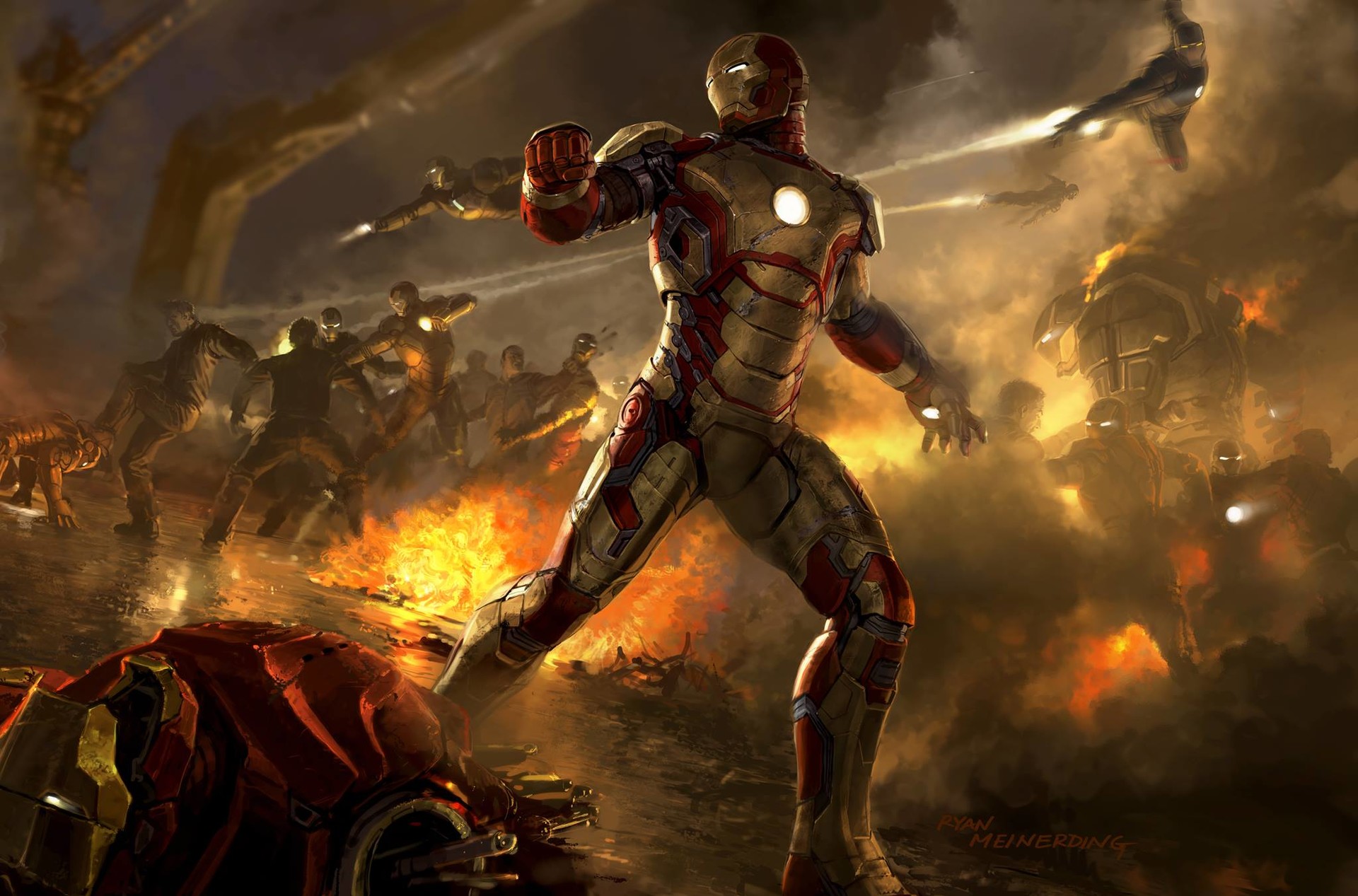 Iron Man painting by Ryan Meinerding HD Wallpaper