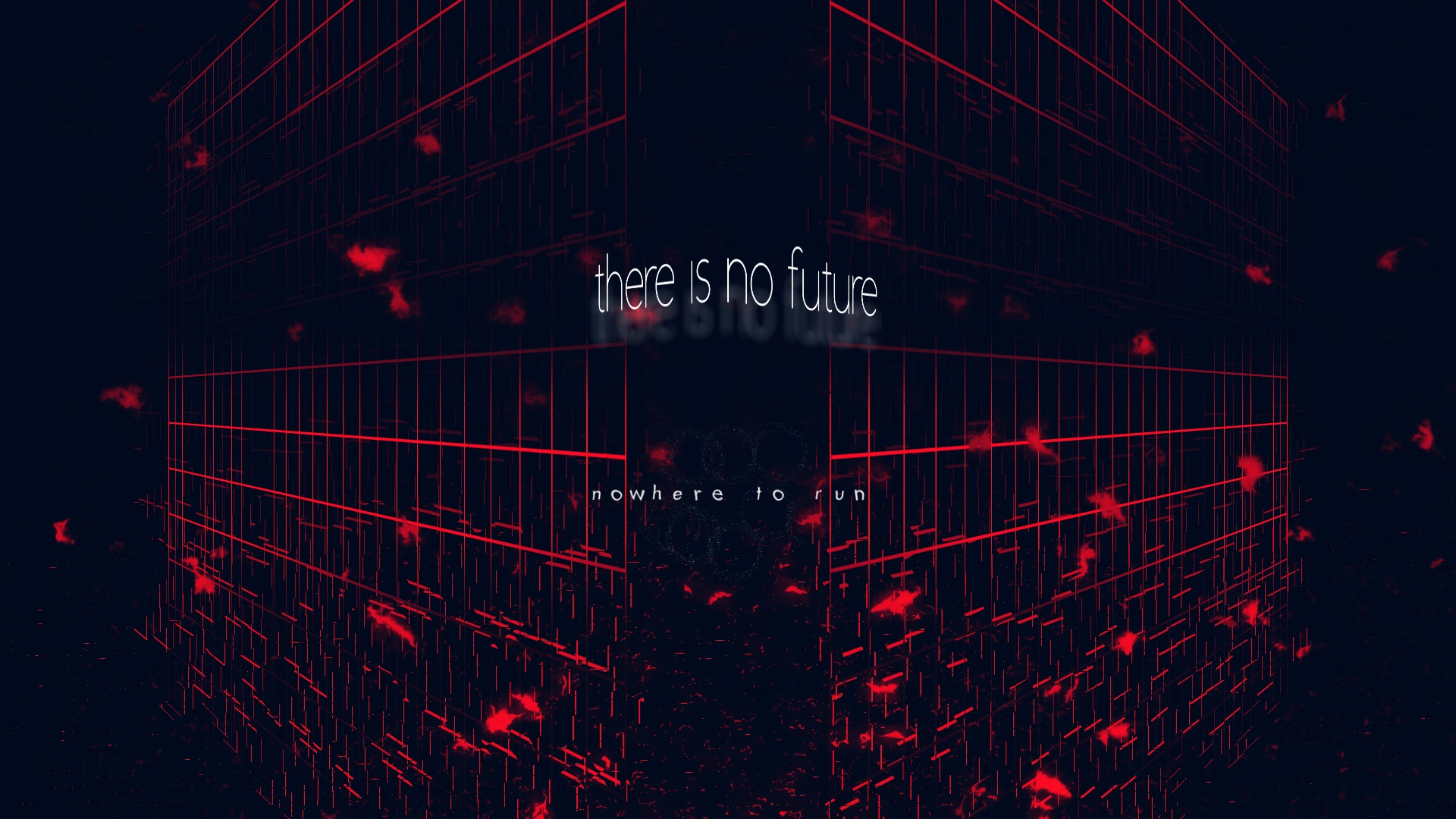 Abstract digital art with red grid and text HD Wallpaper