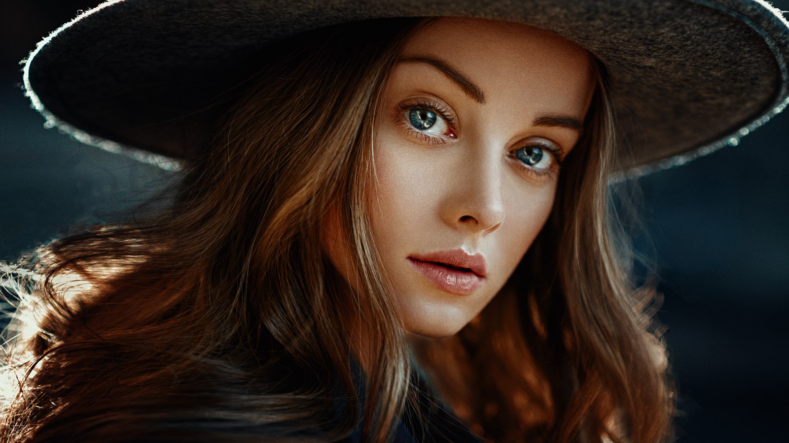 Portrait of a woman wearing a hat by Georgy Chernyadyev HD Wallpaper