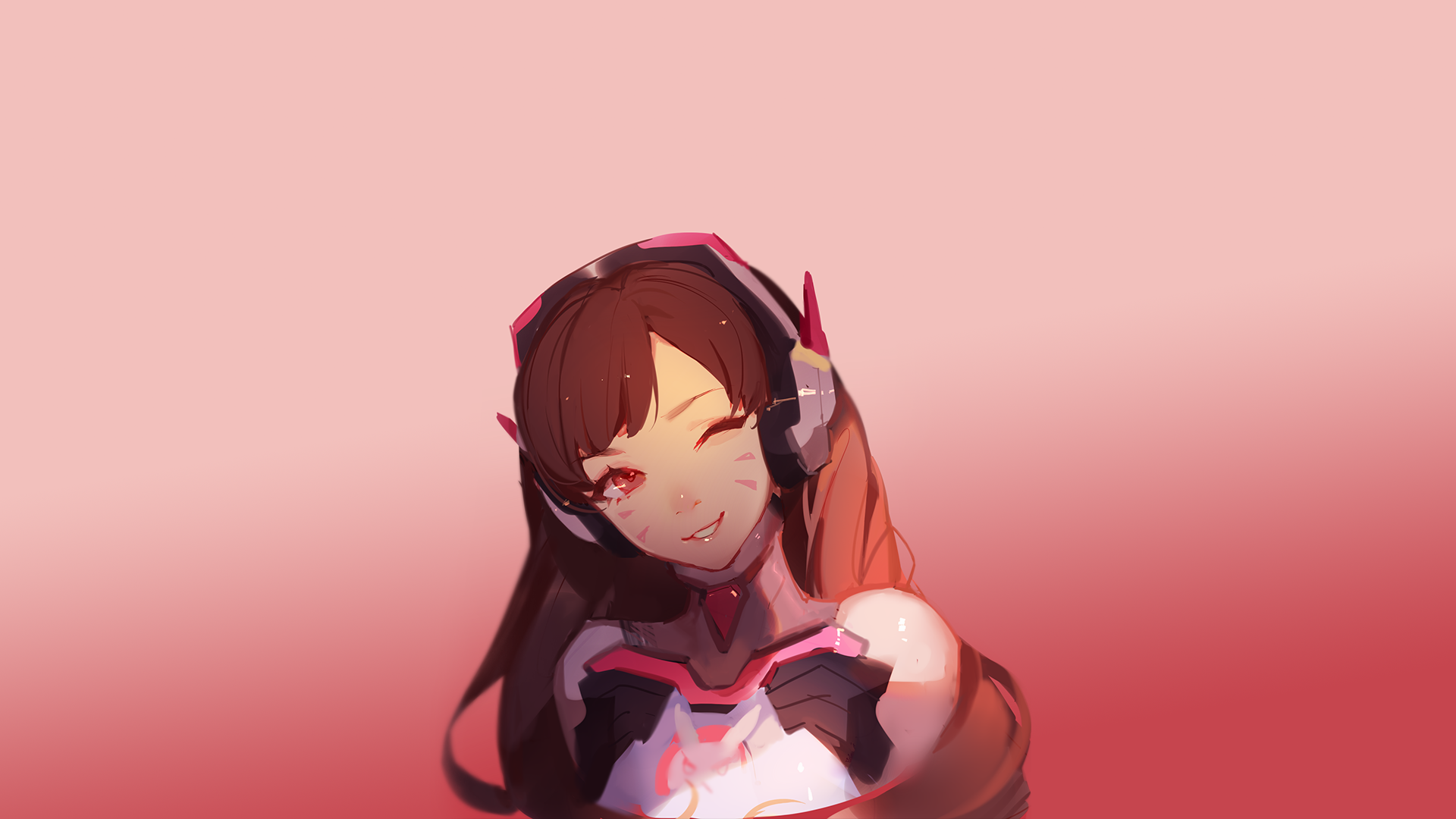 D.Va from Overwatch winking HD Wallpaper