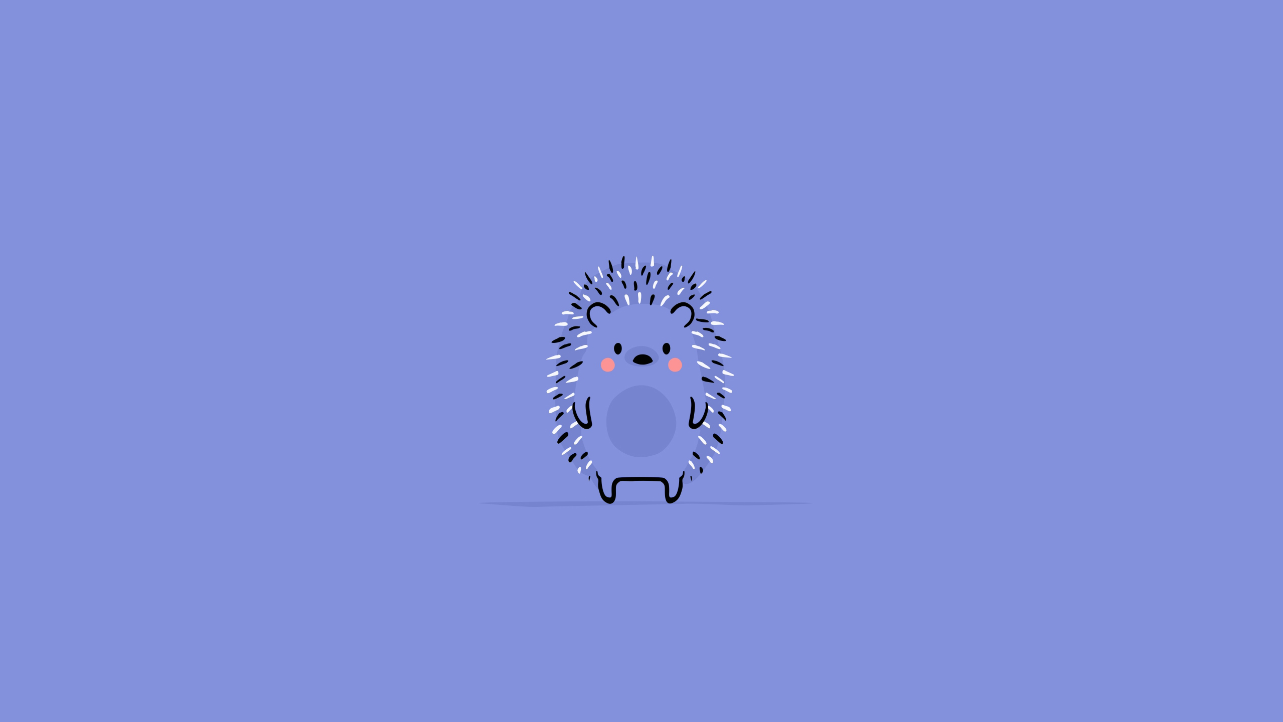 Cute cartoon hedgehog on a blue background HD Wallpaper