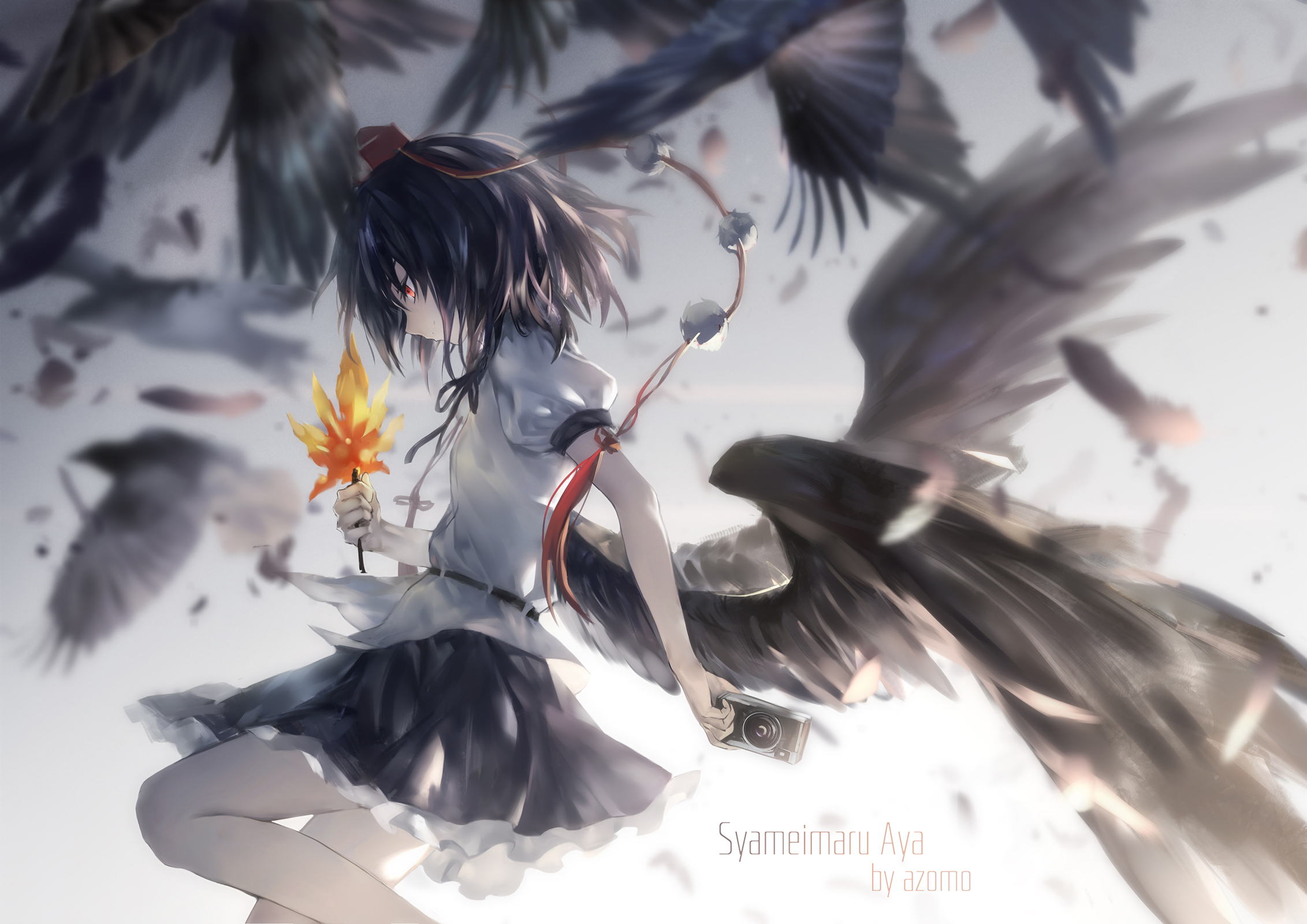 Syameimaru Aya by azomo HD Wallpaper