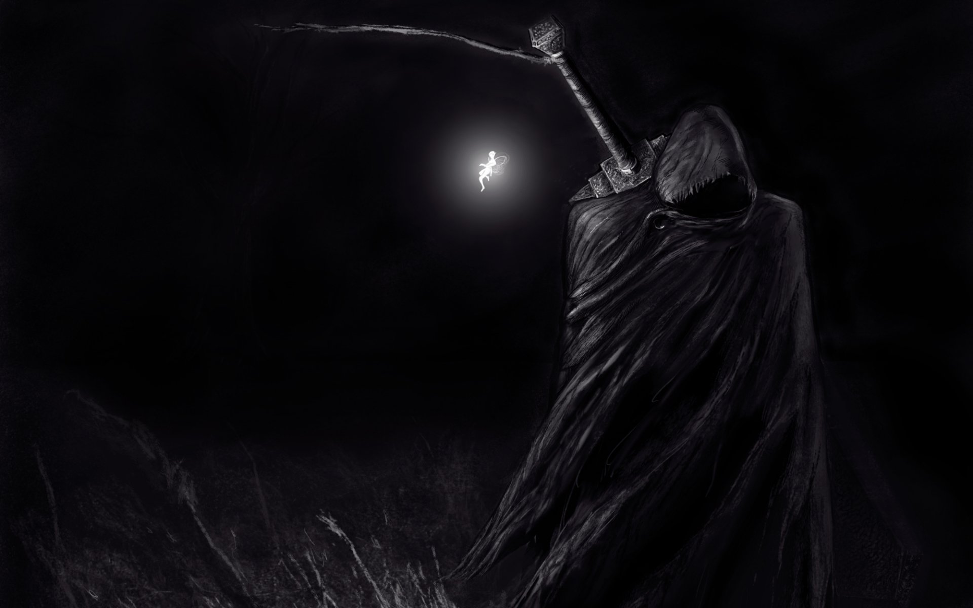 Guts from Berserk holding a glowing fairy HD Wallpaper