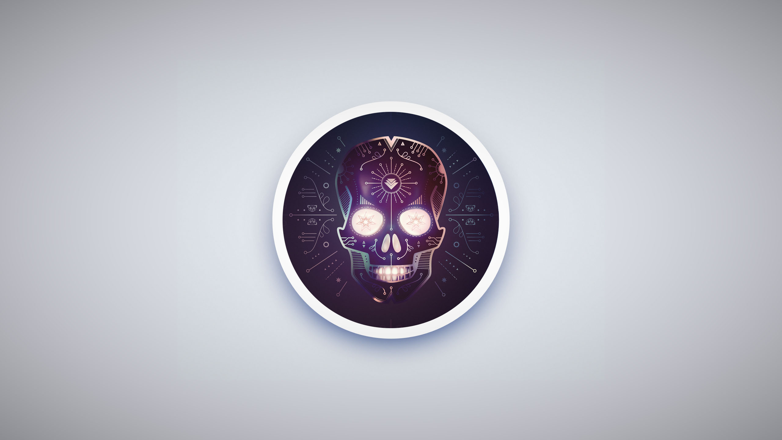 Cyberpunk skull with geometric patterns HD Wallpaper