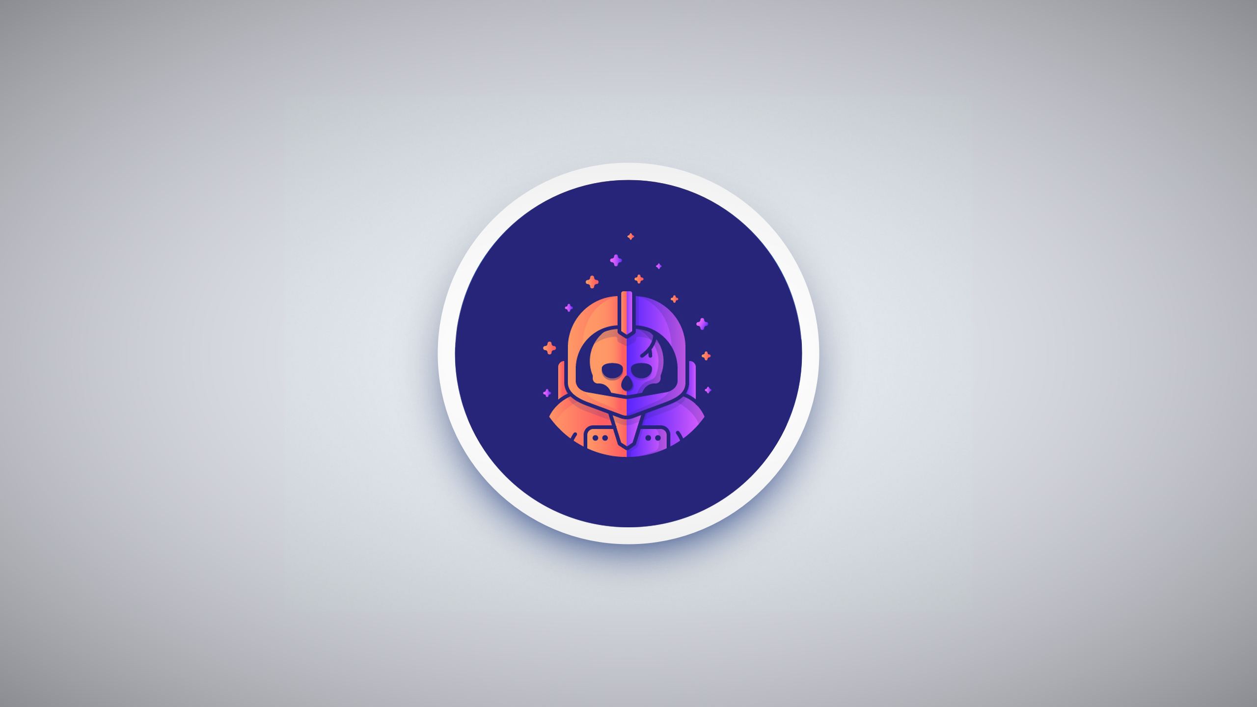 Astronaut skull logo with stars HD Wallpaper