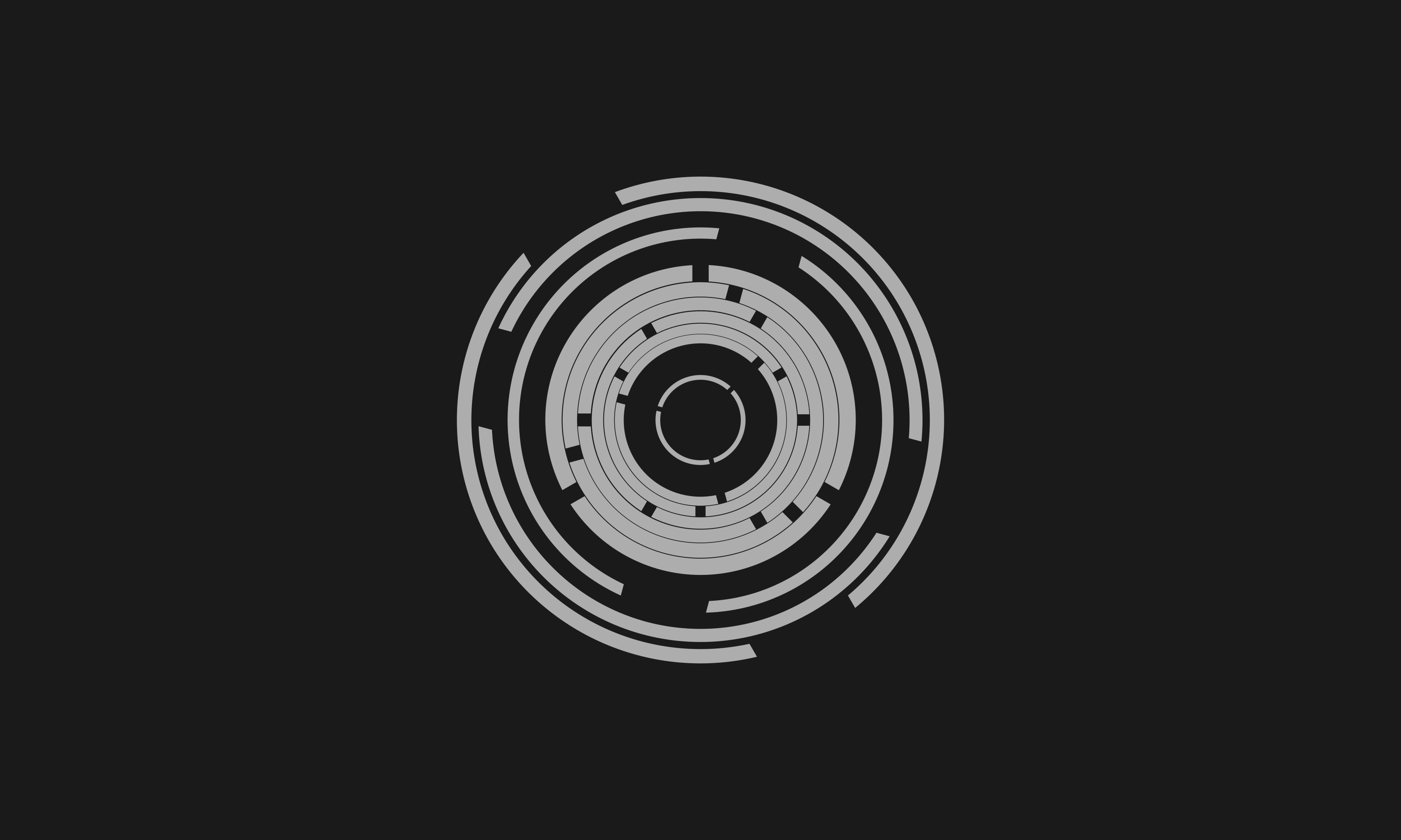 Abstract geometric circles on black background HD Wallpaper