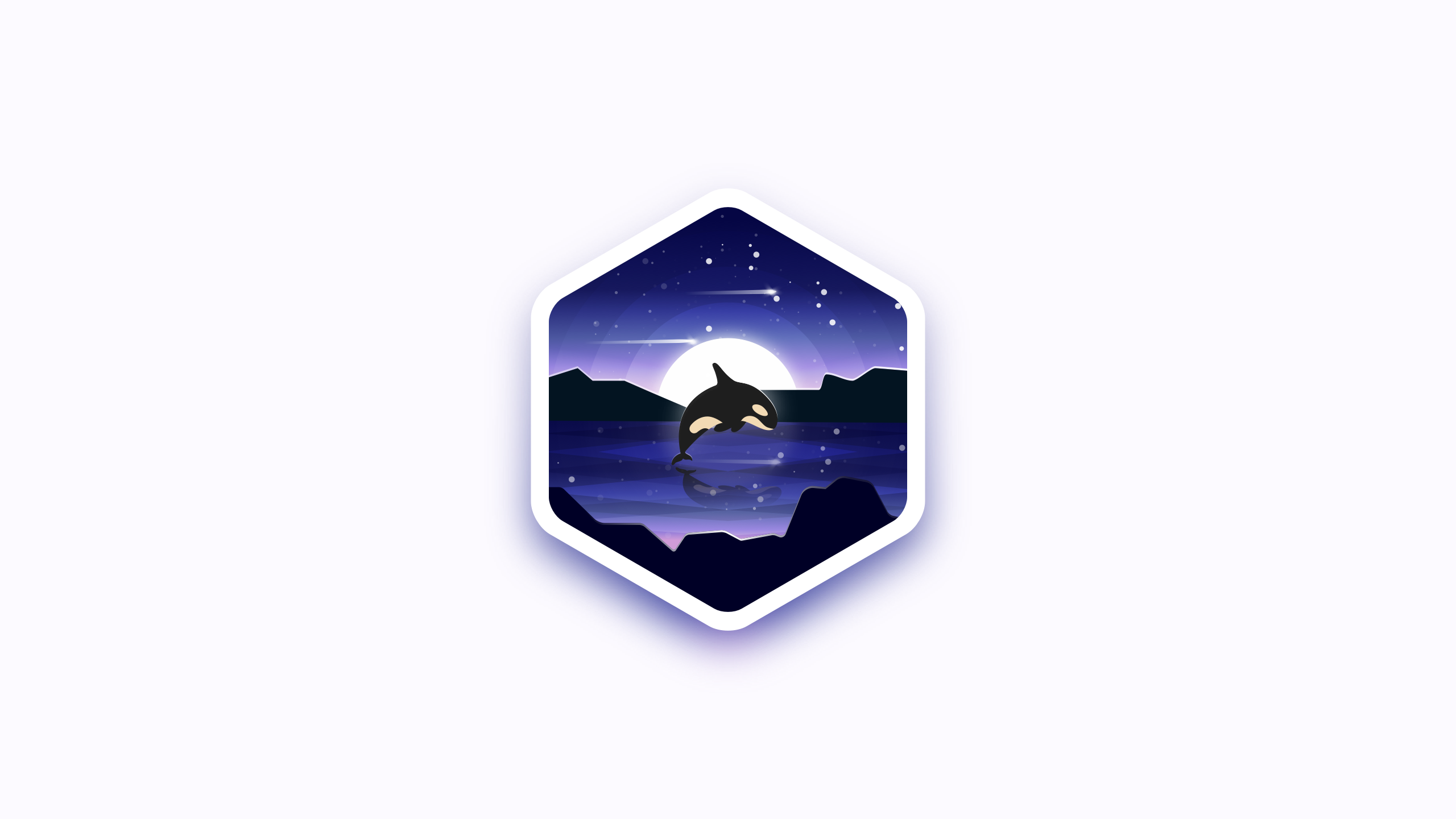 Orca jumping out of water at night HD Wallpaper