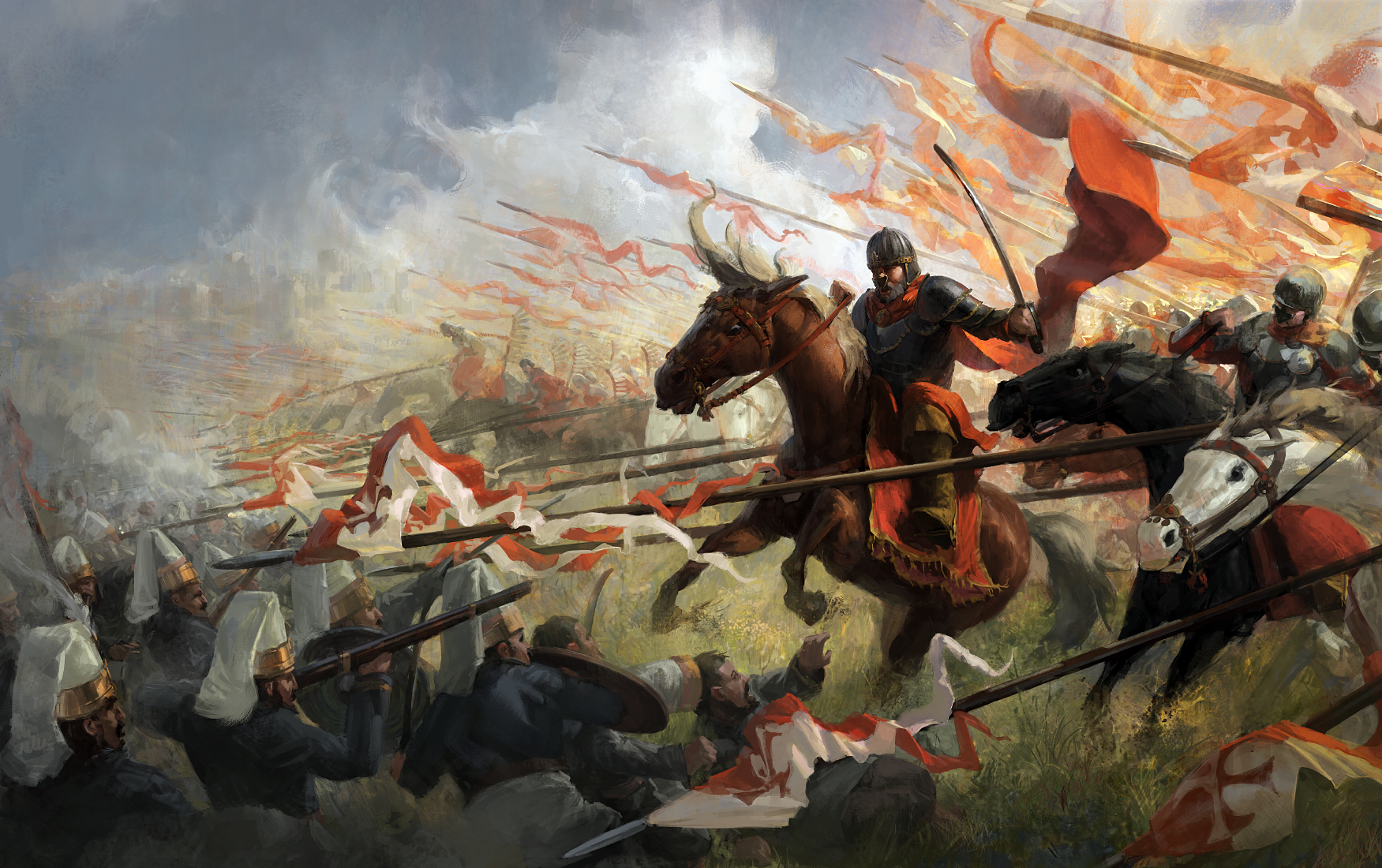 Winged Hussars and Janissaries in battle HD Wallpaper