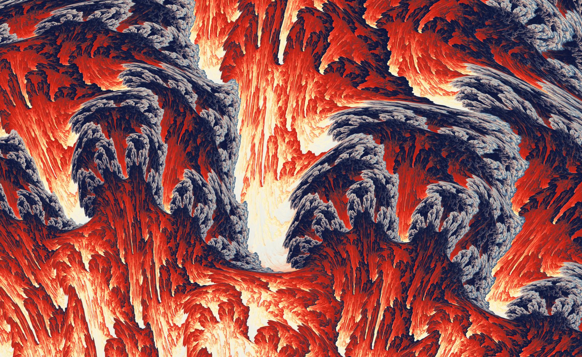 Abstract fractal art with red and black textures HD Wallpaper