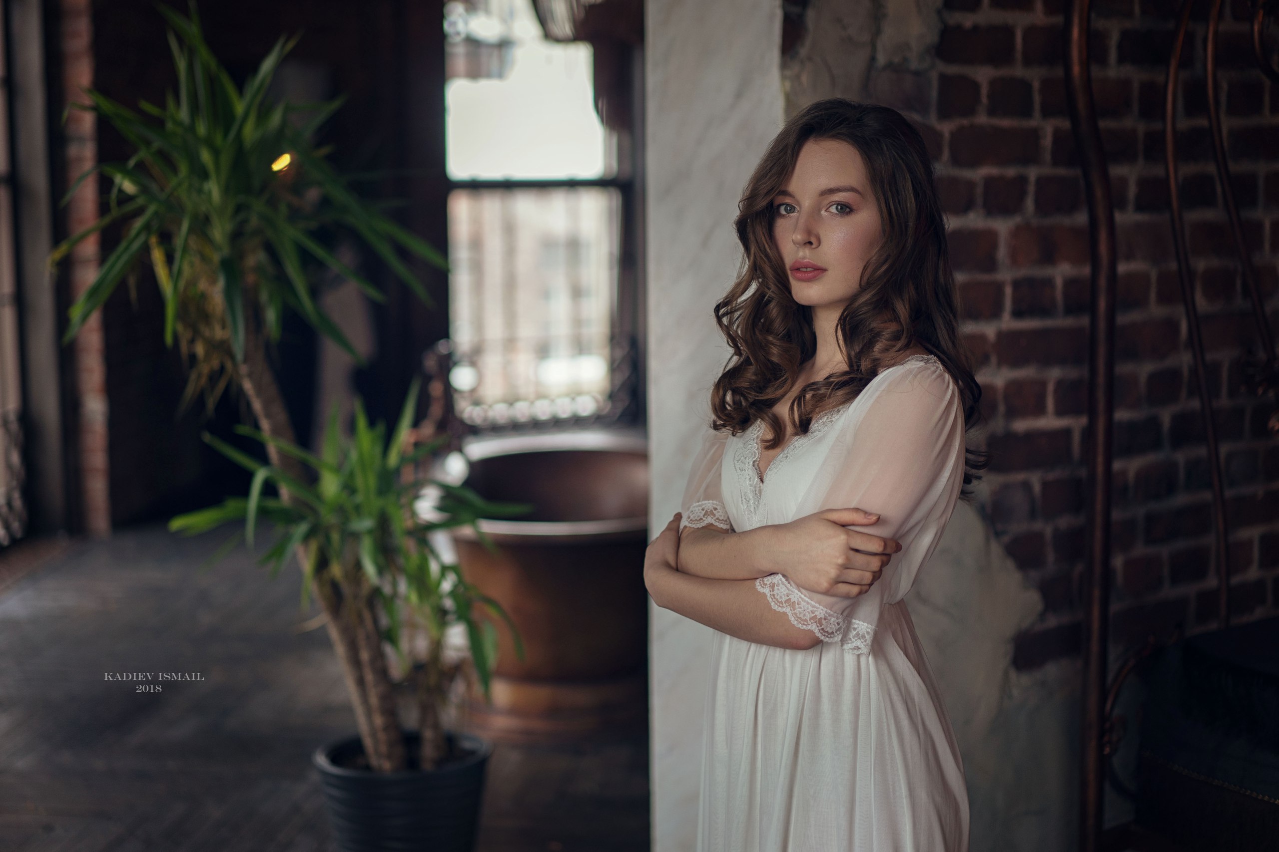 Woman in white dress by Kadiev Ismail HD Wallpaper
