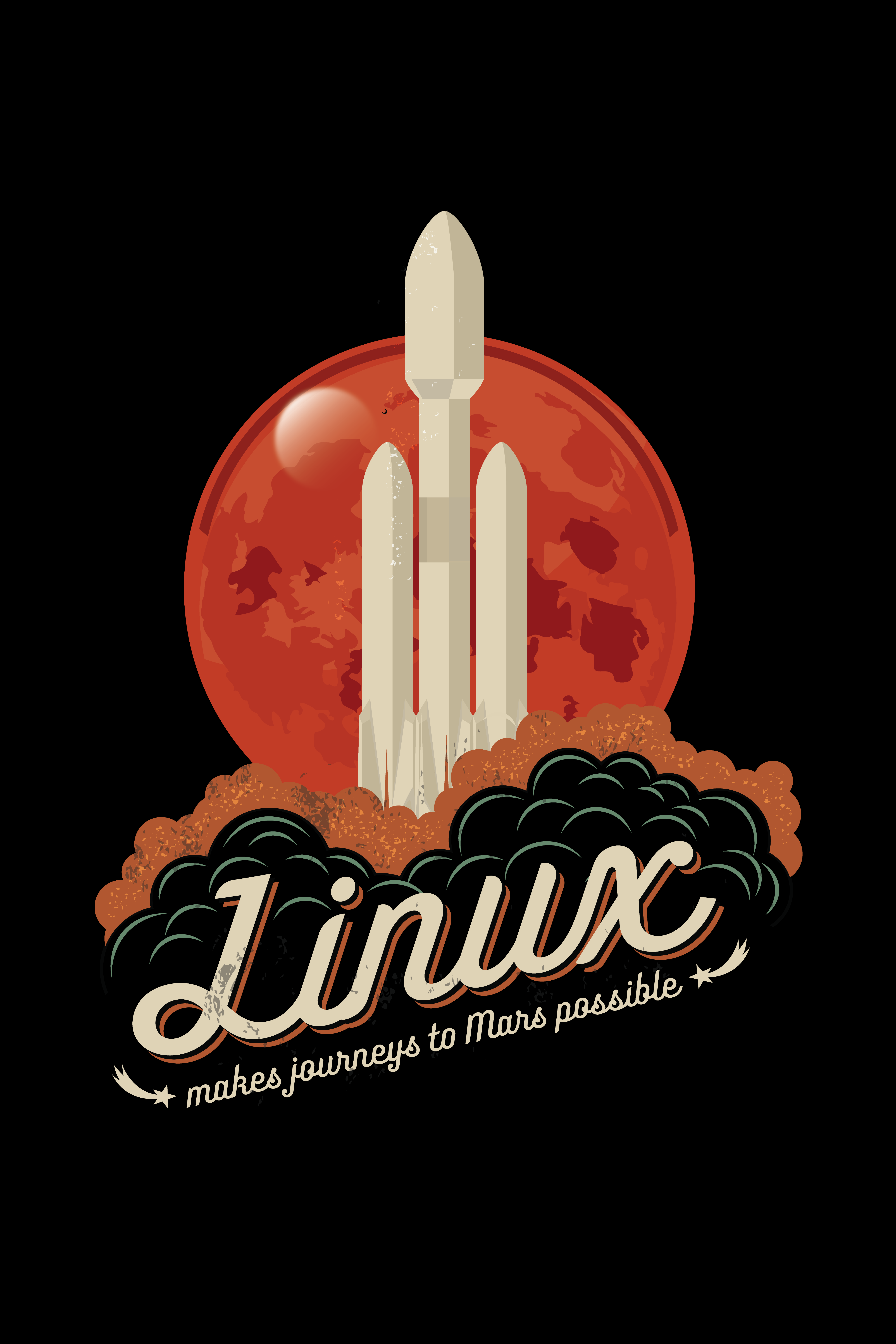 Linux rocket launch to Mars HD Wallpaper