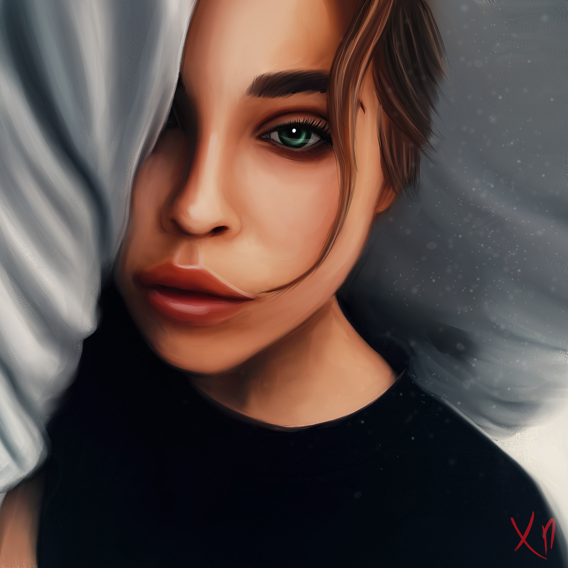 Portrait of a woman by Xilston Arts HD Wallpaper