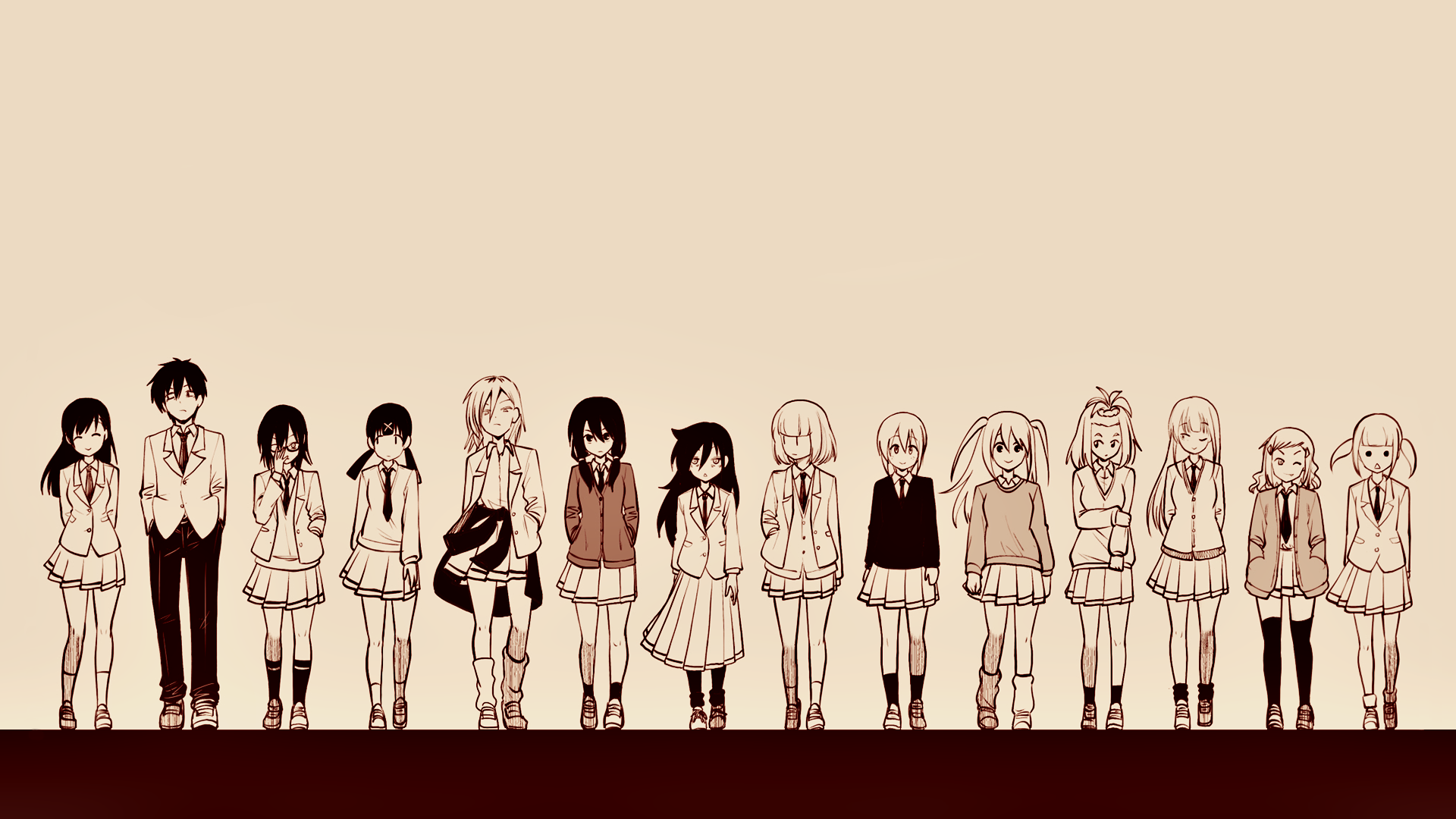 Watashi ga Motenai no wa Dou Kangaetemo Omaera ga Warui! characters HD Wallpaper