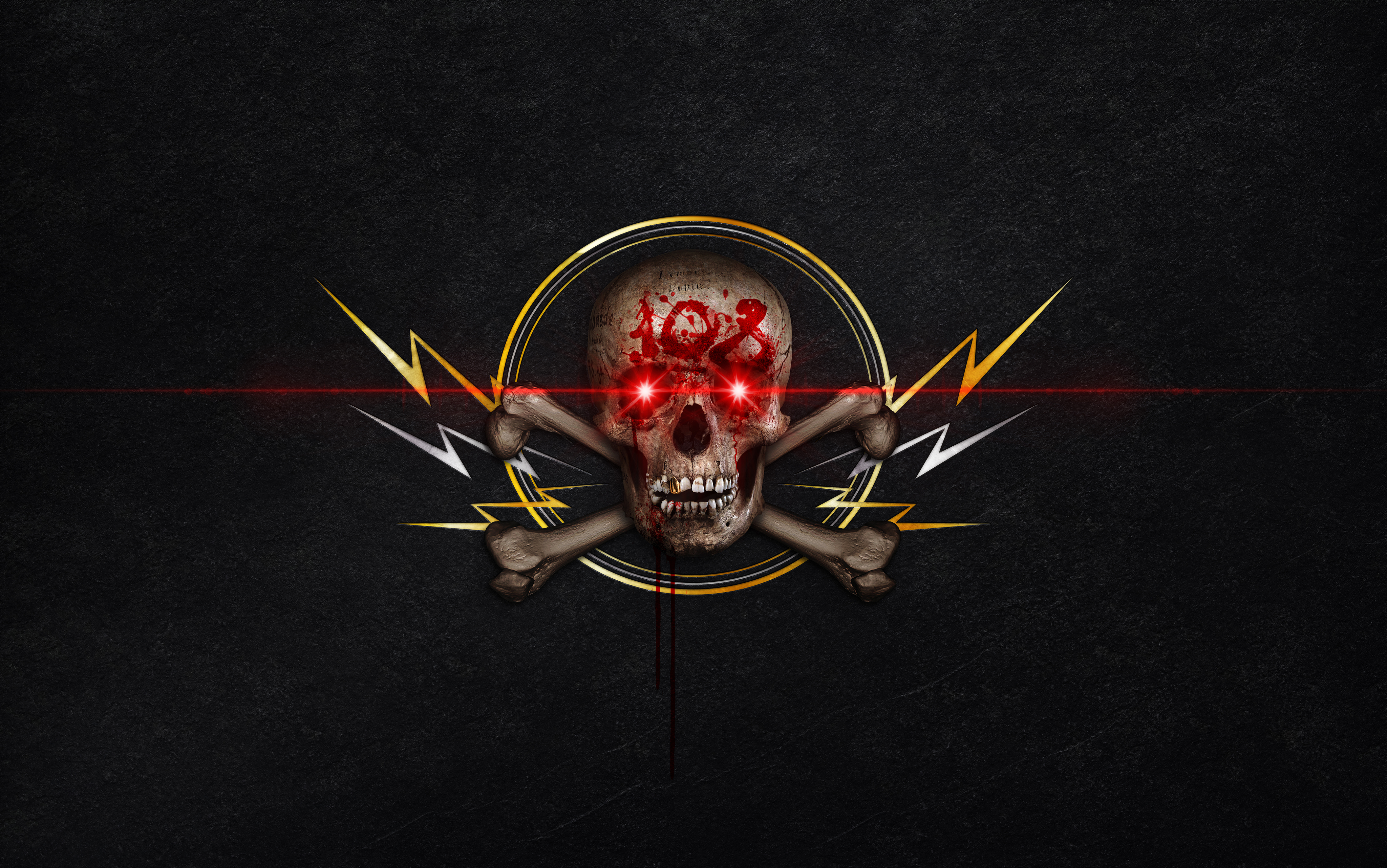 Skull and Bones with Lightning HD Wallpaper