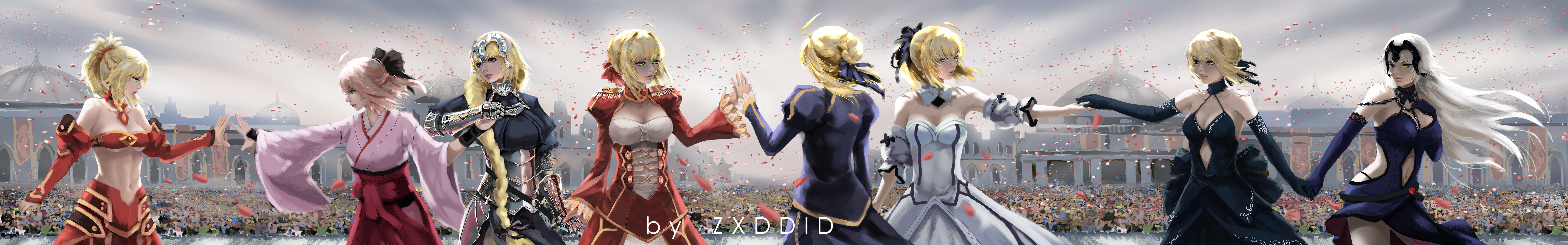 anime girls Fate Series Jeanne dArc knight blonde Nero Claudius Saber Alter Jeanne darc alter video games  Mordred (FateApocrypha) Saber Lily Okita Souji long hair FateGrand Order armor Artoria Pendragon HD Wallpaper