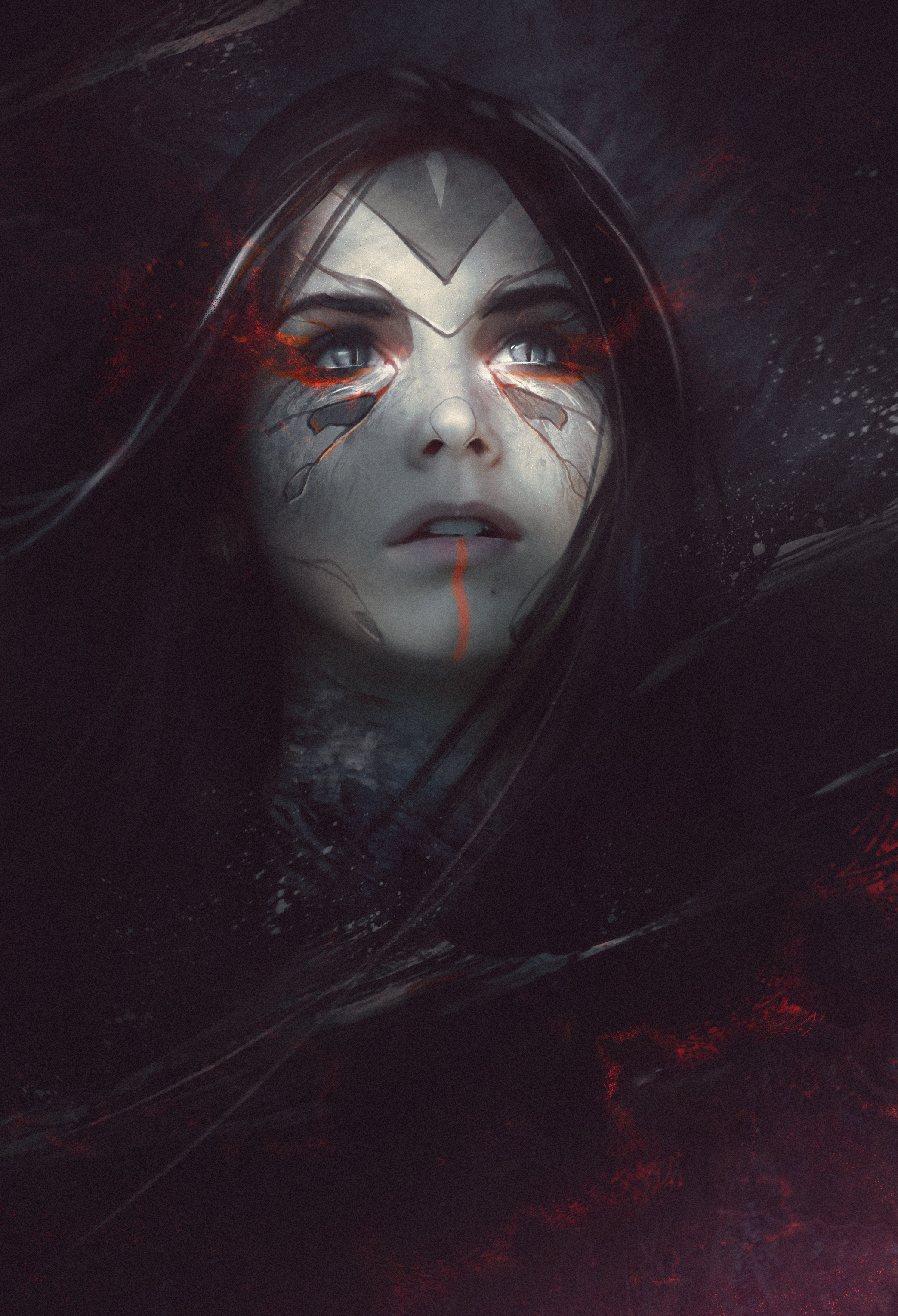 Woman with war paint from The Elder Scrolls V: Skyrim HD Wallpaper