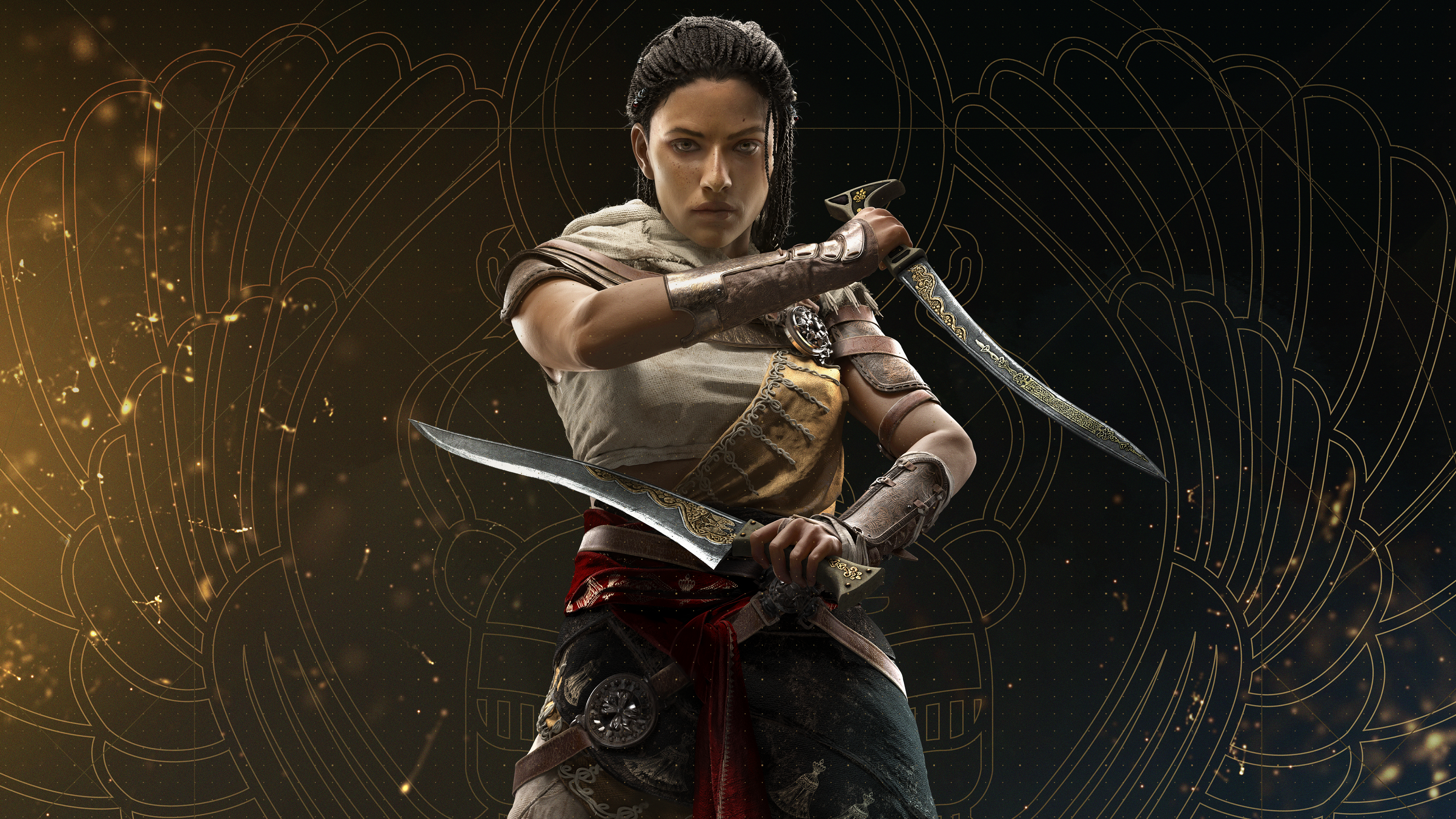Aya from Assassin's Creed: Origins with two swords HD Wallpaper