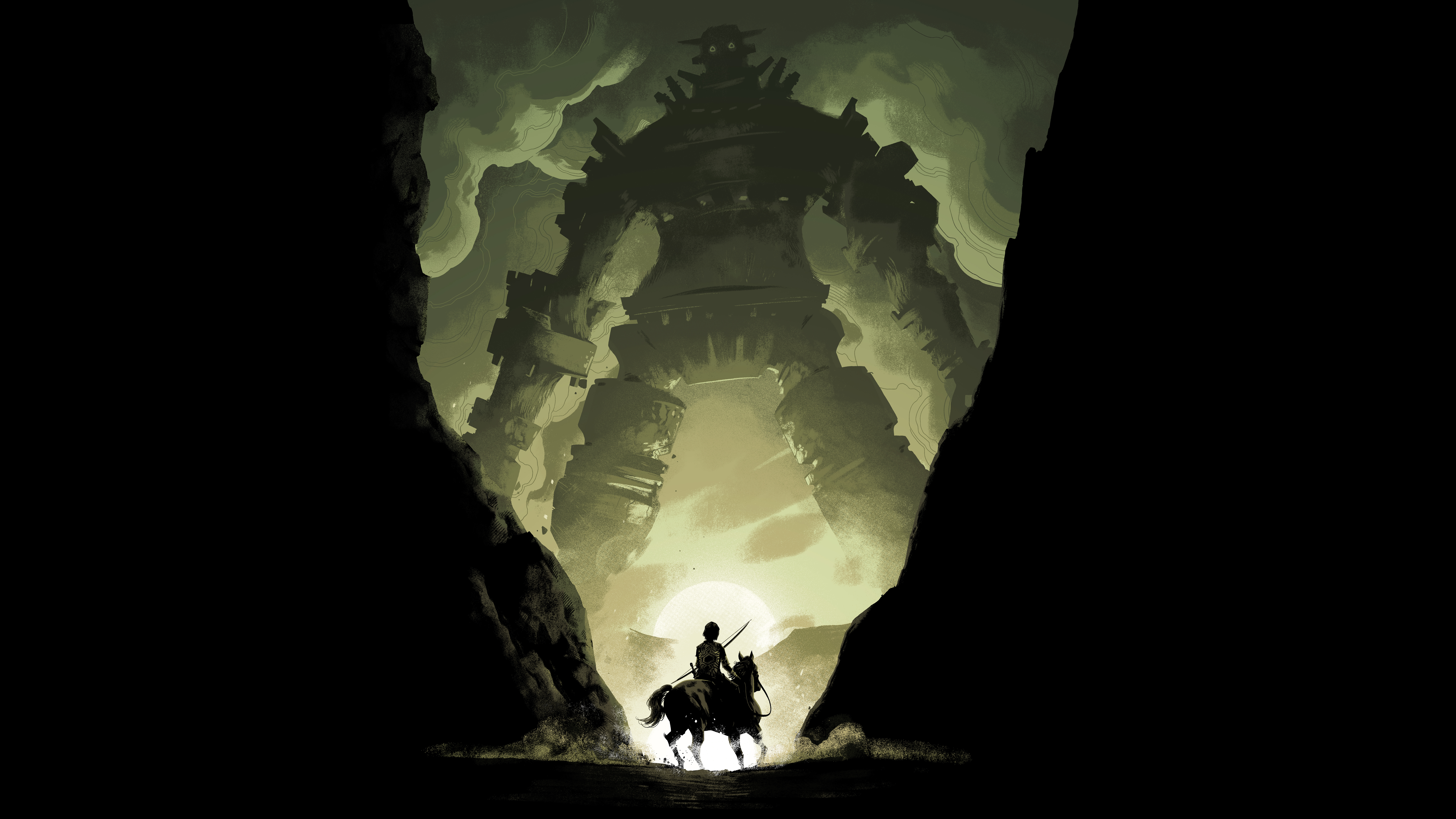 Wander and a Colossus from Shadow of the Colossus HD Wallpaper