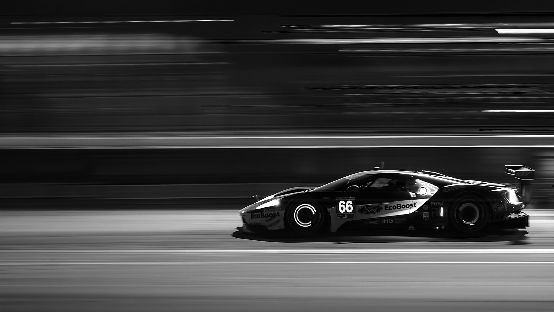 2017 Ford GT race car with number 66 HD Wallpaper