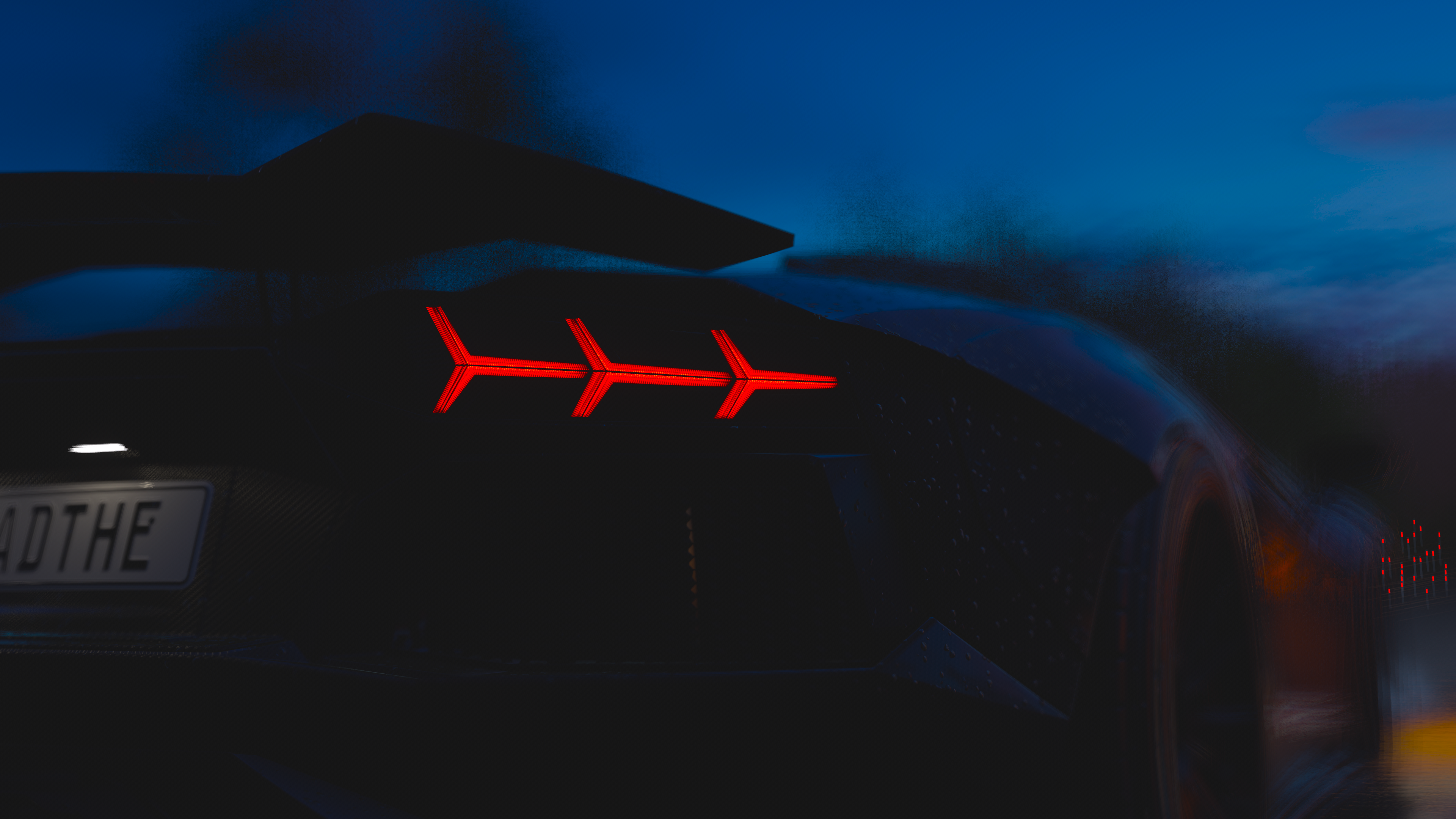 Lamborghini Aventador taillight at night HD Wallpaper