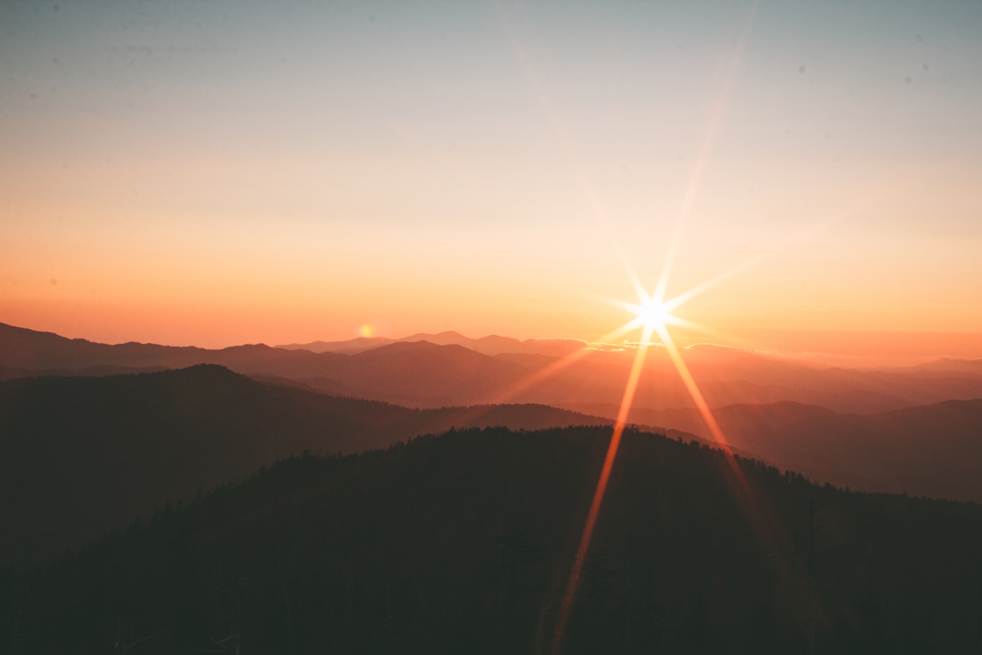 Sunset over Smoky Mountains National Park HD Wallpaper