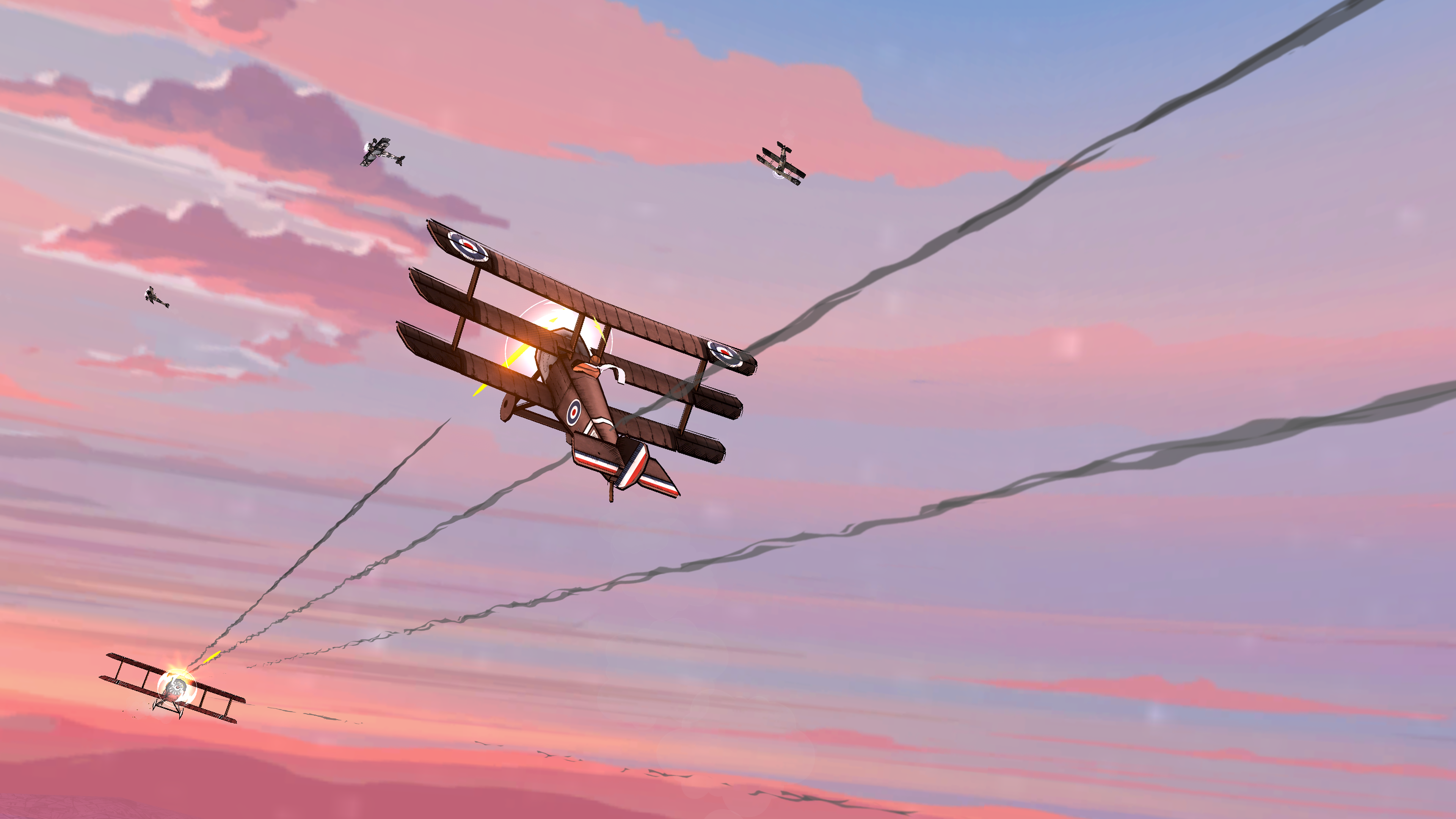 Skies of Fury DX World War Biplanes Dogfight HD Wallpaper