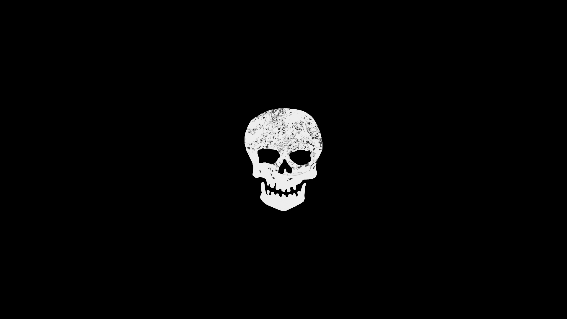 Minimalist skull on black background HD Wallpaper