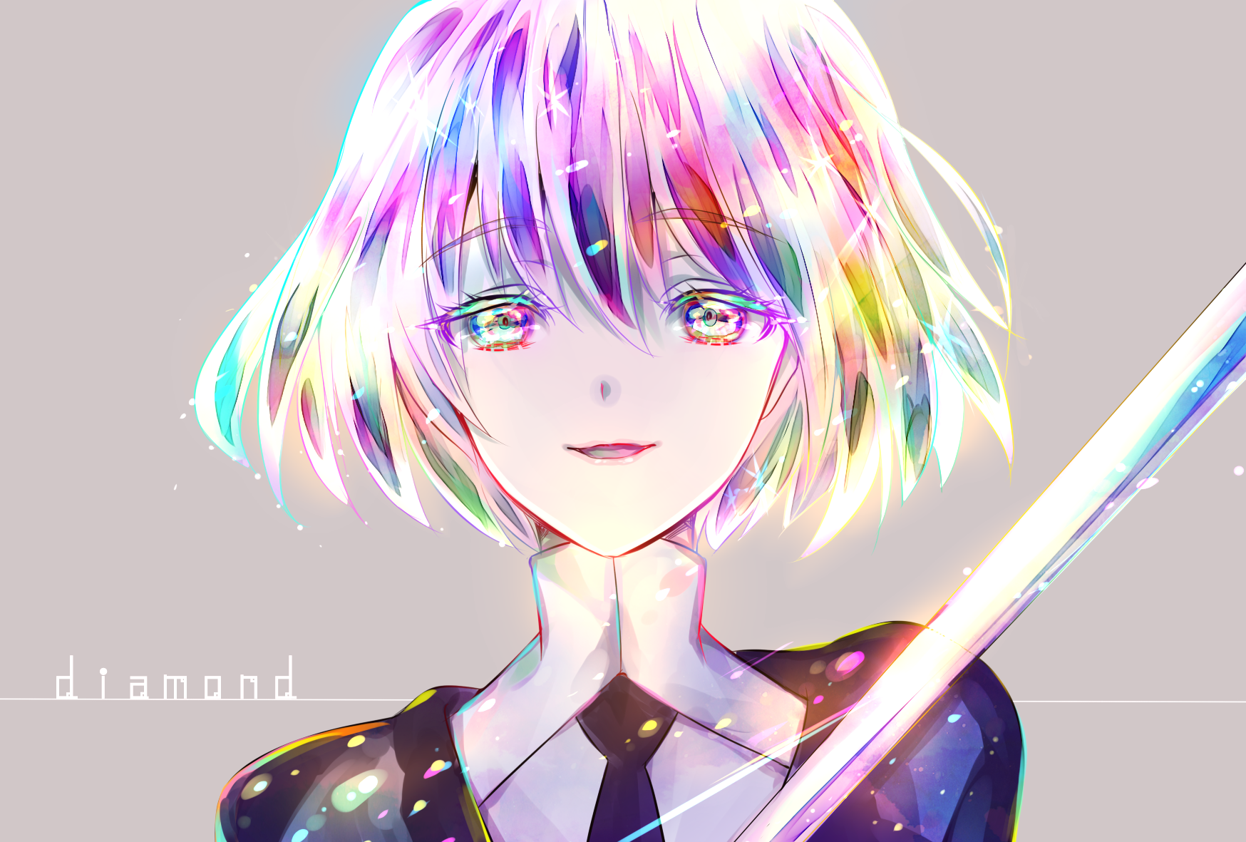 Diamond from Houseki no Kuni holding a sword HD Wallpaper