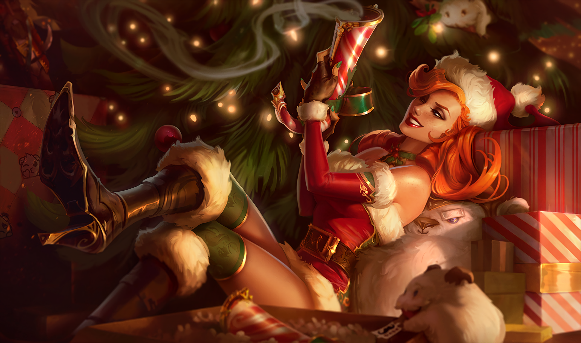 Miss Fortune from League of Legends with Christmas theme HD Wallpaper