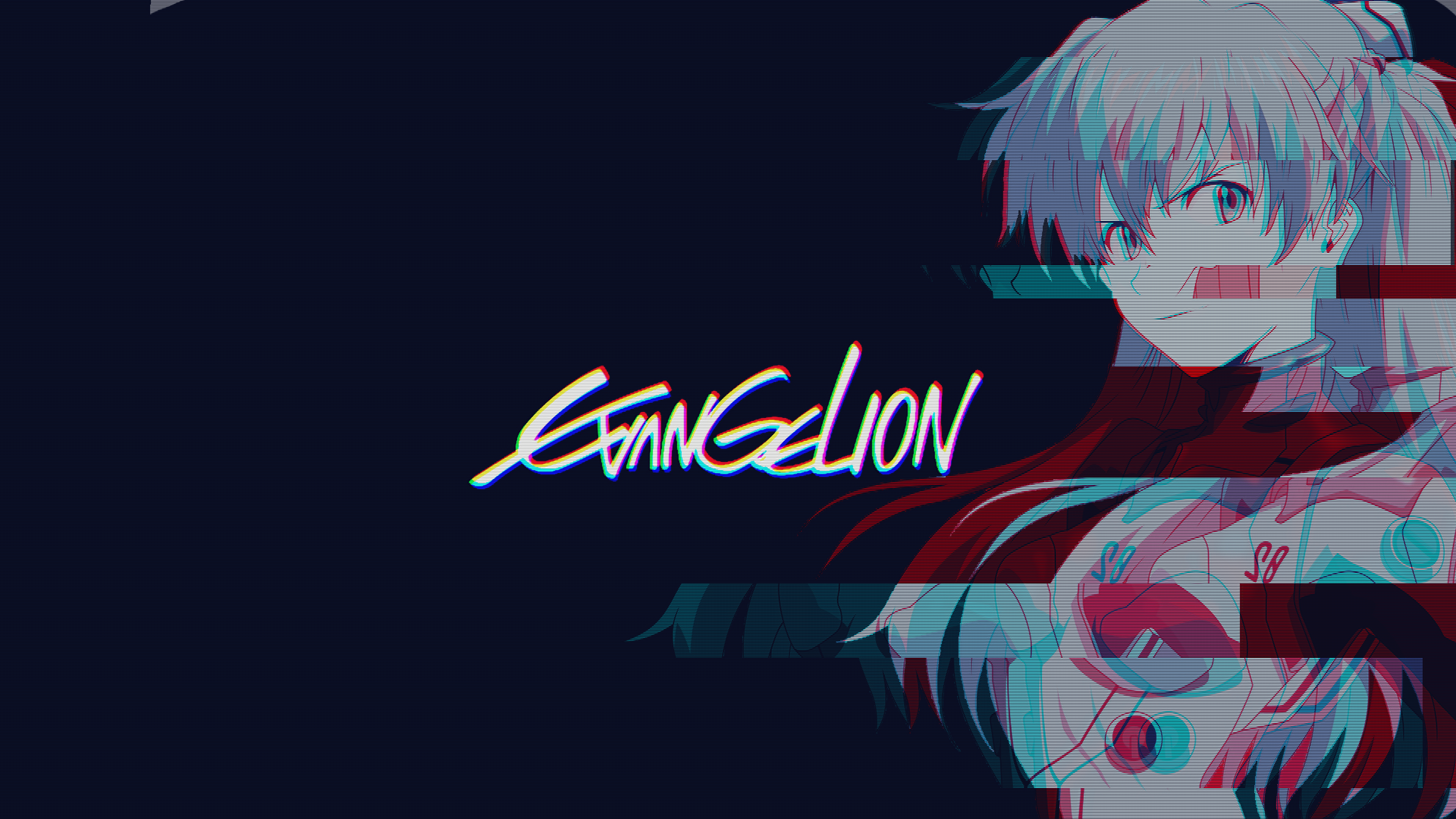 Asuka Langley Soryu from Neon Genesis Evangelion Glitch Art HD Wallpaper