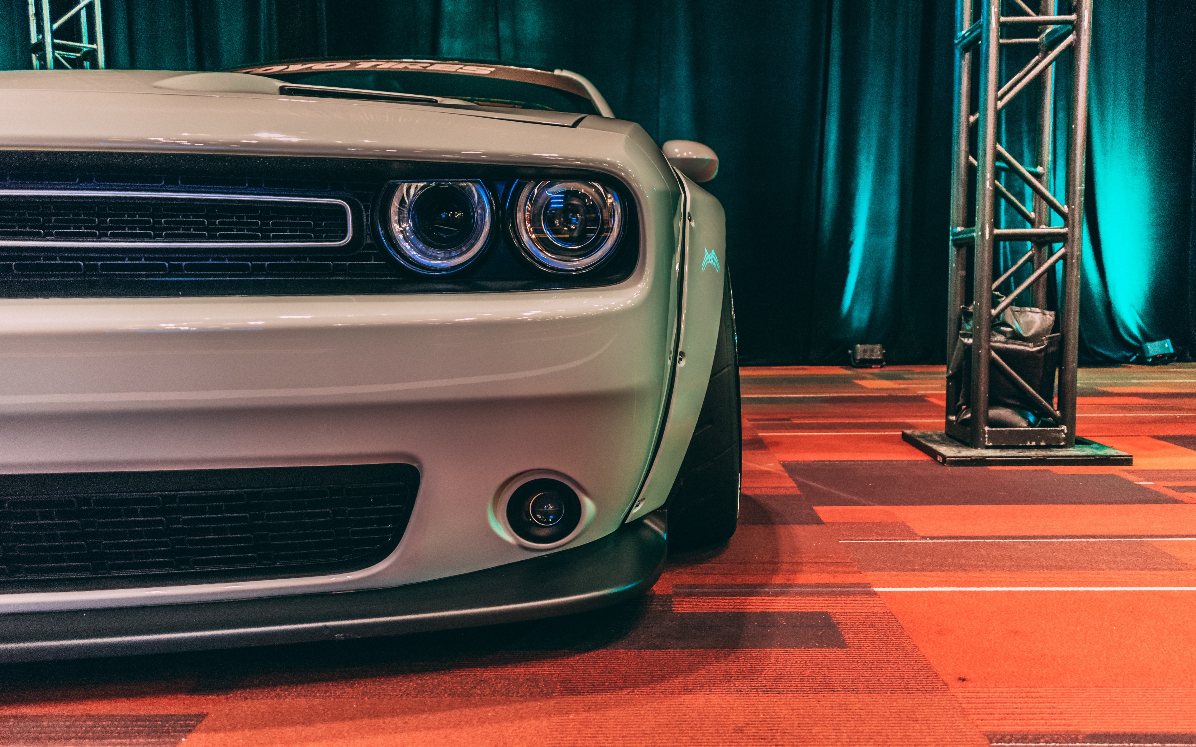 Widebody Dodge Challenger front view HD Wallpaper