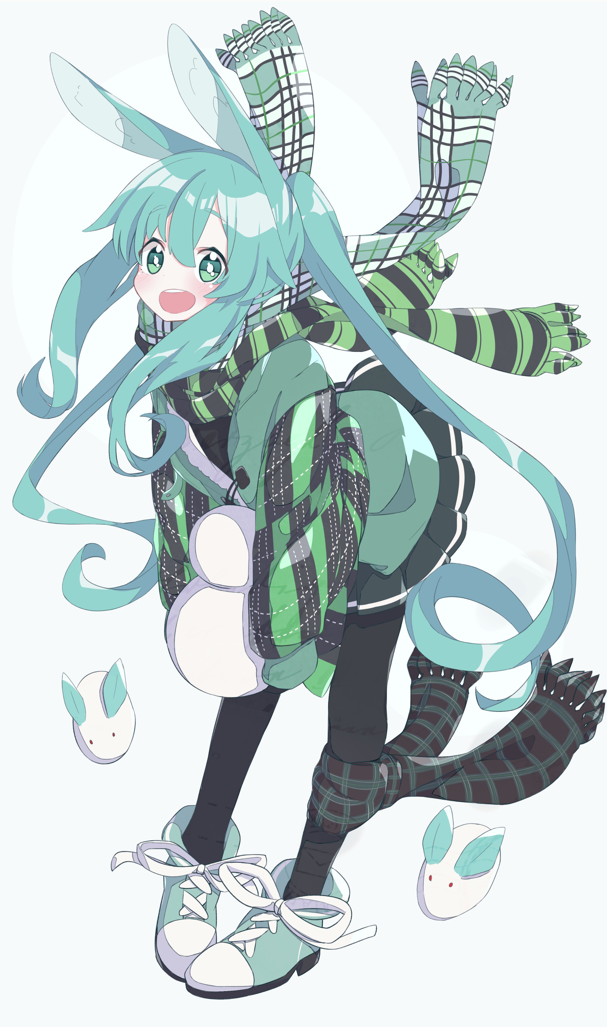 Hatsune Miku with bunny ears and scarf HD Wallpaper