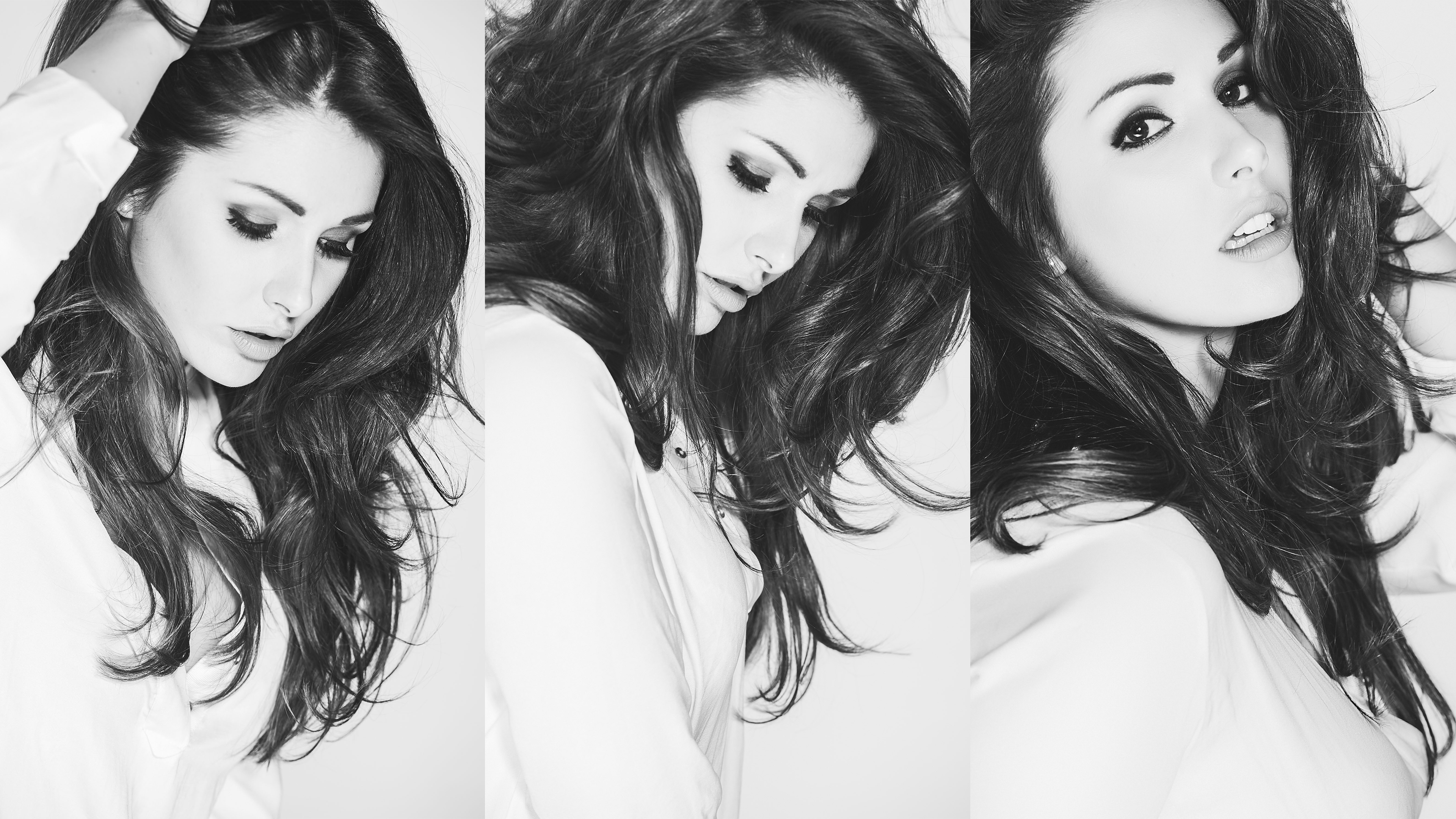 Collage of Lucy Pinder in monochrome HD Wallpaper